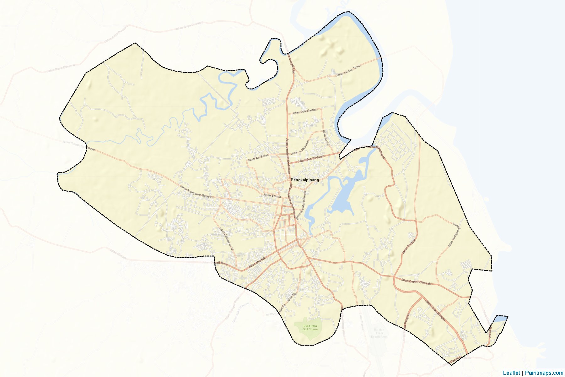 Muestras de recorte de mapas Pangkal Pinang (Bangka-Belitung)-2