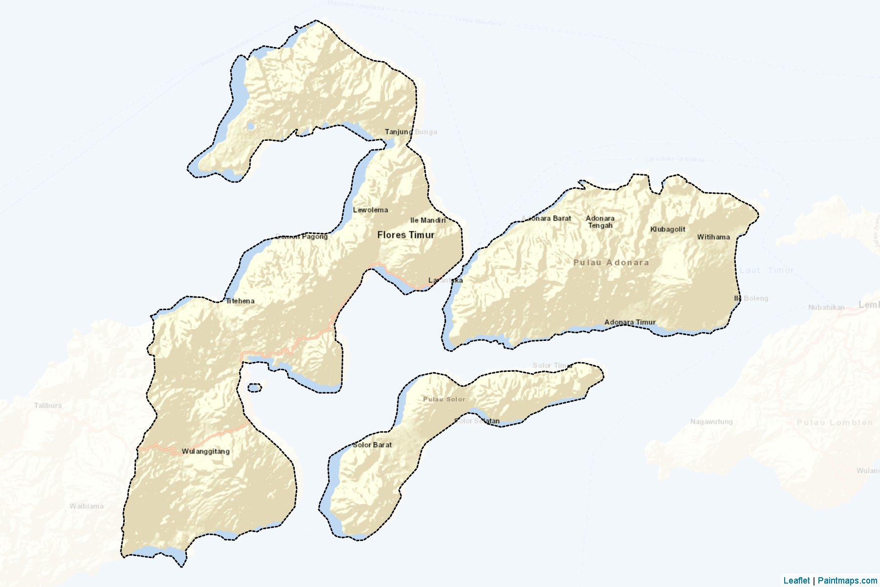 Muestras de recorte de mapas Flores Timur (Nusa Tenggara Timur)-2