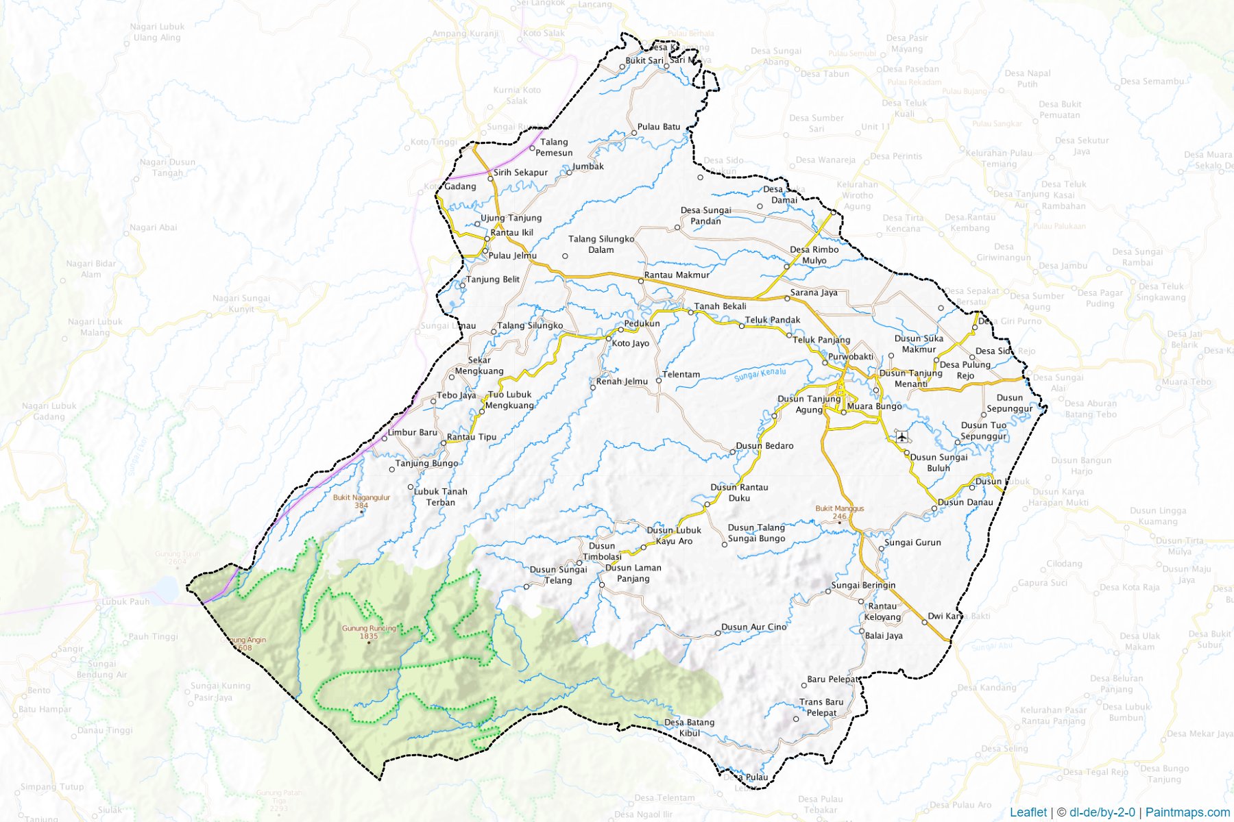 Muestras de recorte de mapas Bungo (Jambi)-1