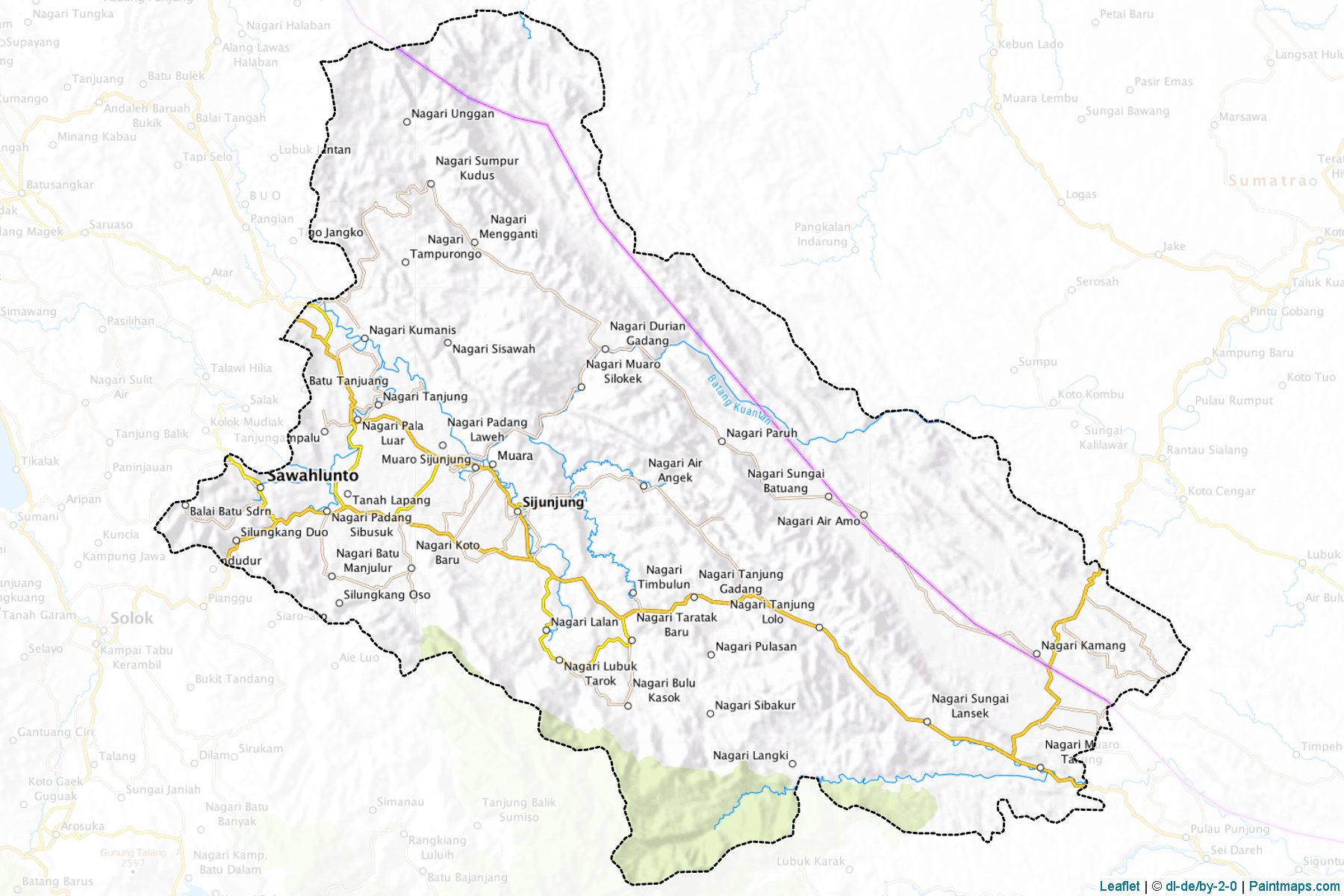 Muestras de recorte de mapas Sawahlunto/Sijunjung (Sumatera Barat)-1