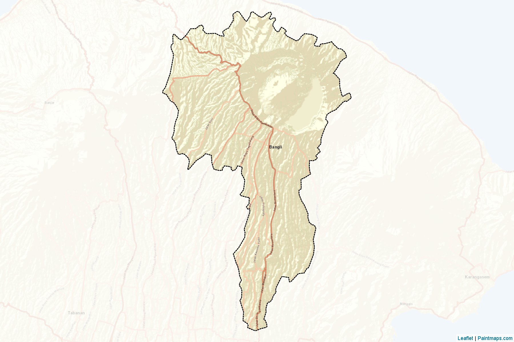 Muestras de recorte de mapas Bangli (Bali)-2