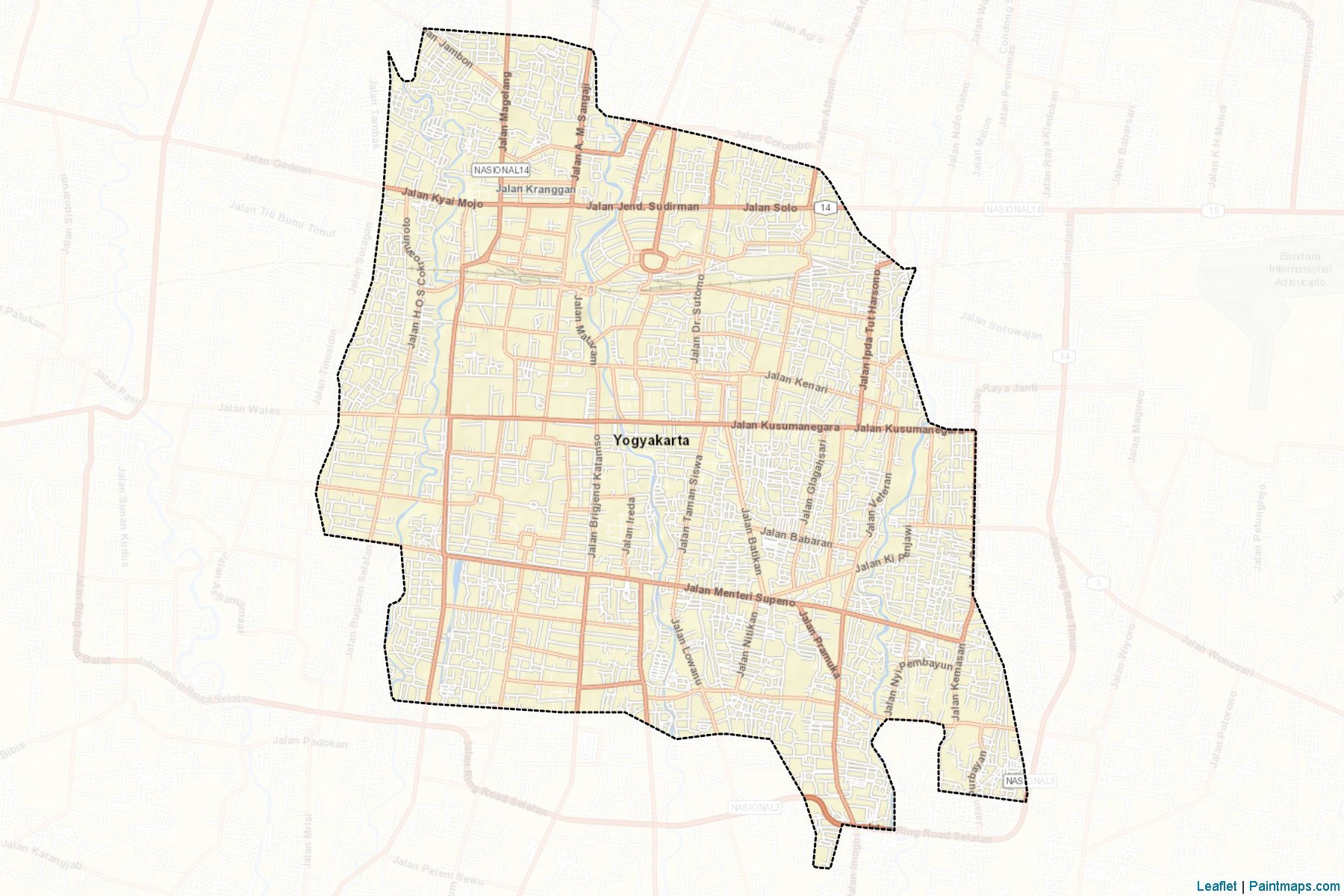 Muestras de recorte de mapas Yogyakarta (Yogyakarta)-2