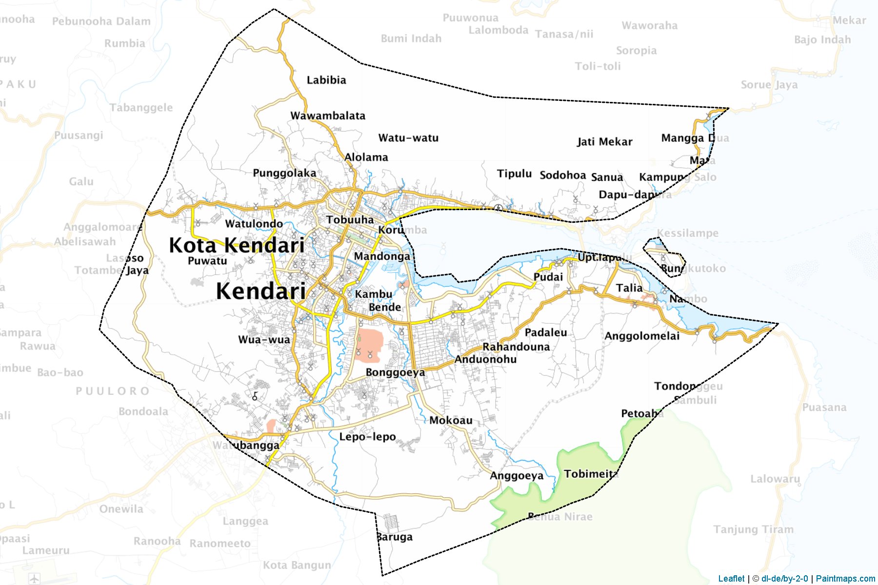 Kota Kendari (Güneydoğu Sulawesi) Haritası Örnekleri-1