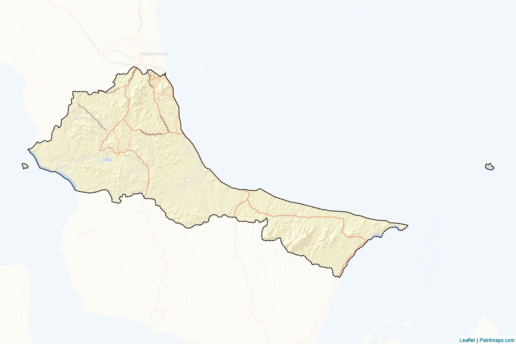 Bangka Tengah (Bangka Belitung Islands) Map Cropping Samples-2