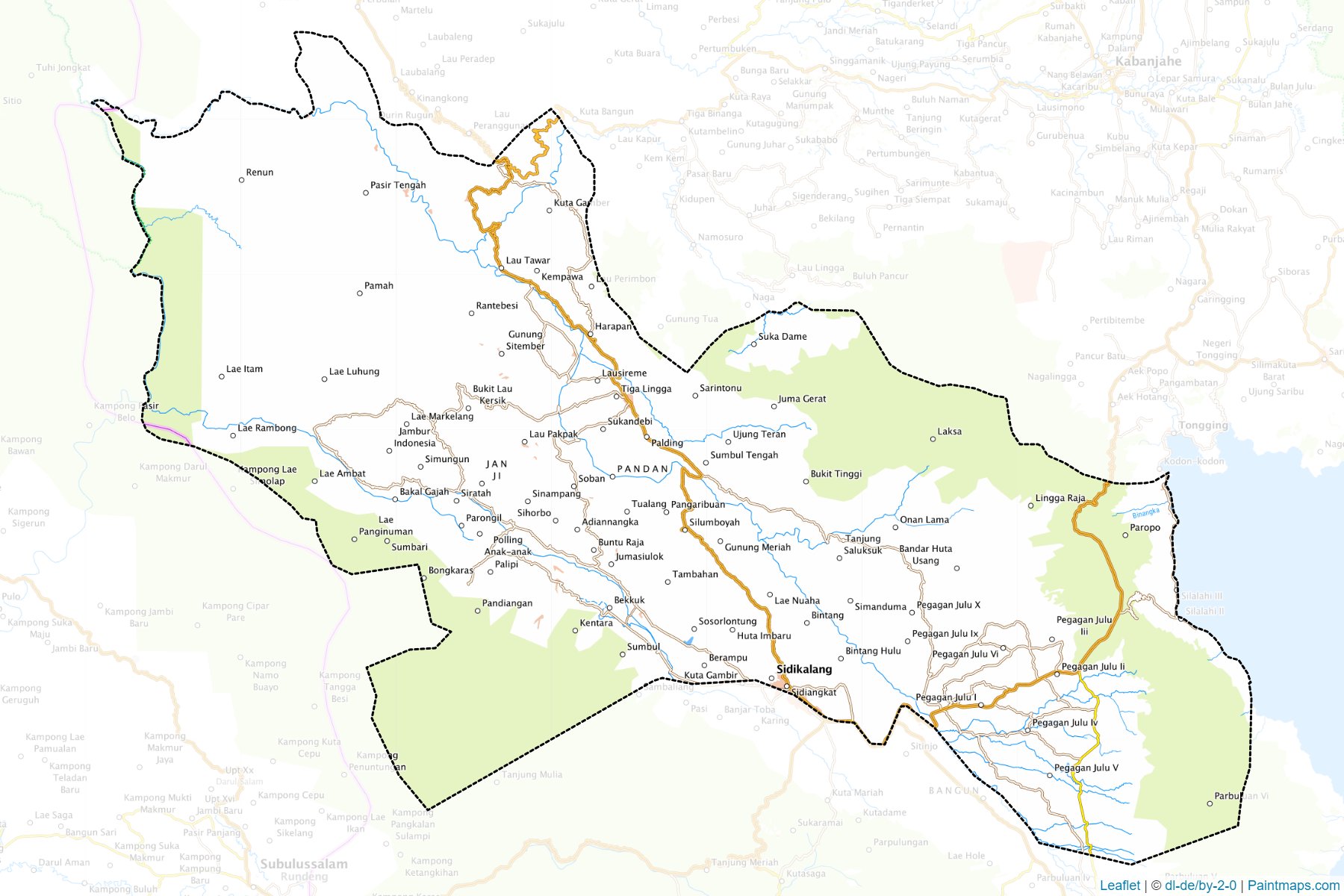 Muestras de recorte de mapas Dairi (Sumatera Utara)-1