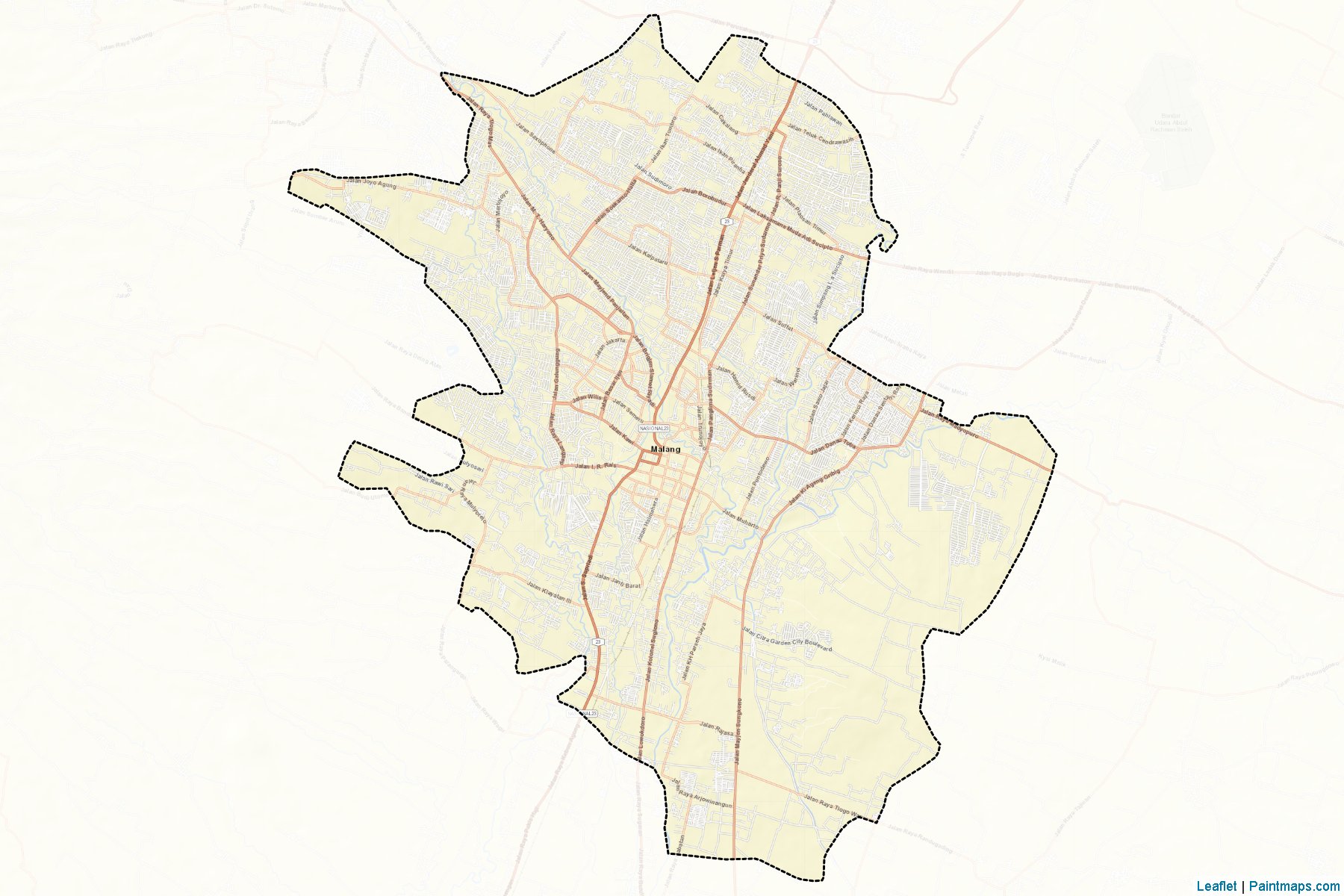 Muestras de recorte de mapas Malang (Jawa Timur)-2