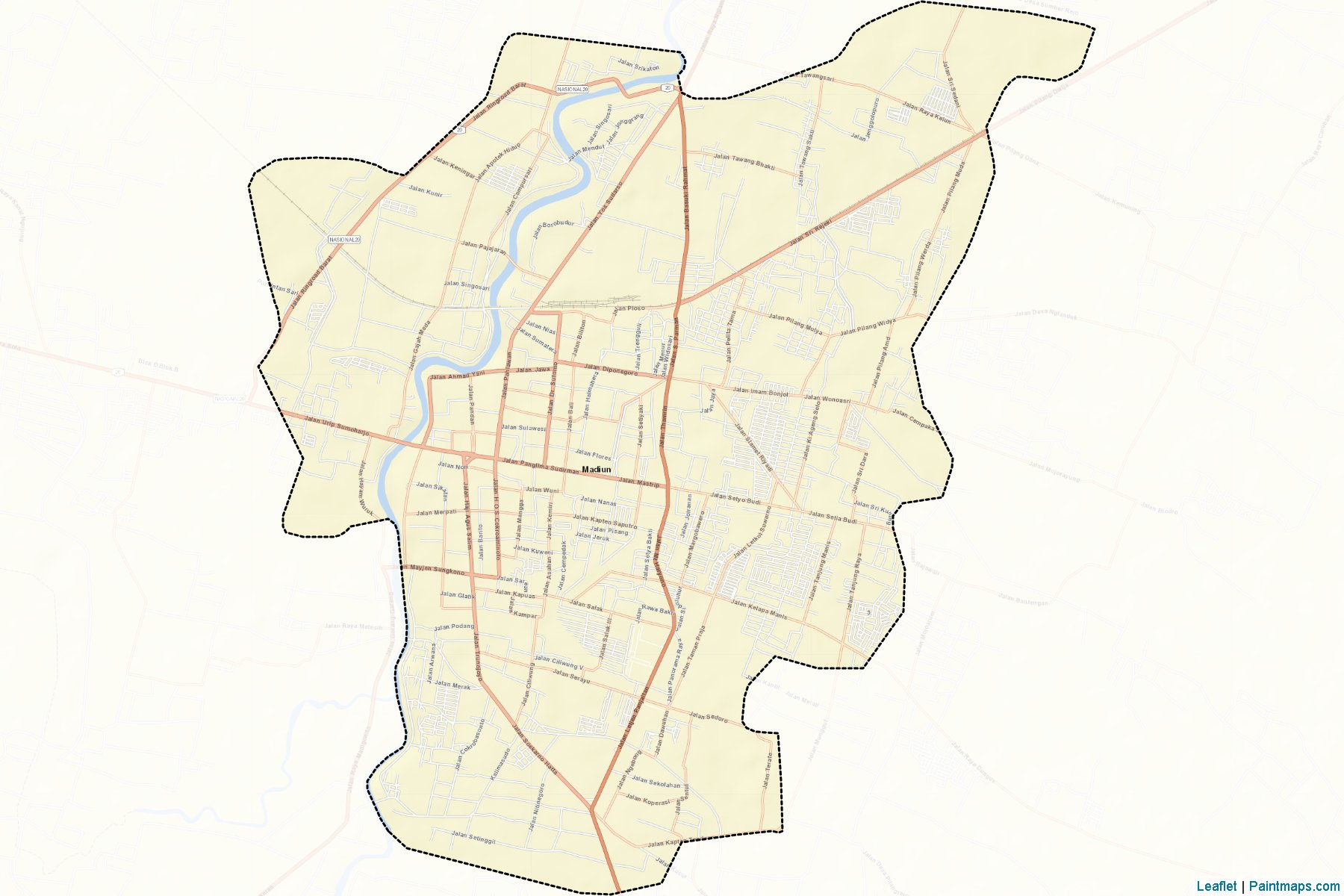 Muestras de recorte de mapas Madiun (Jawa Timur)-2