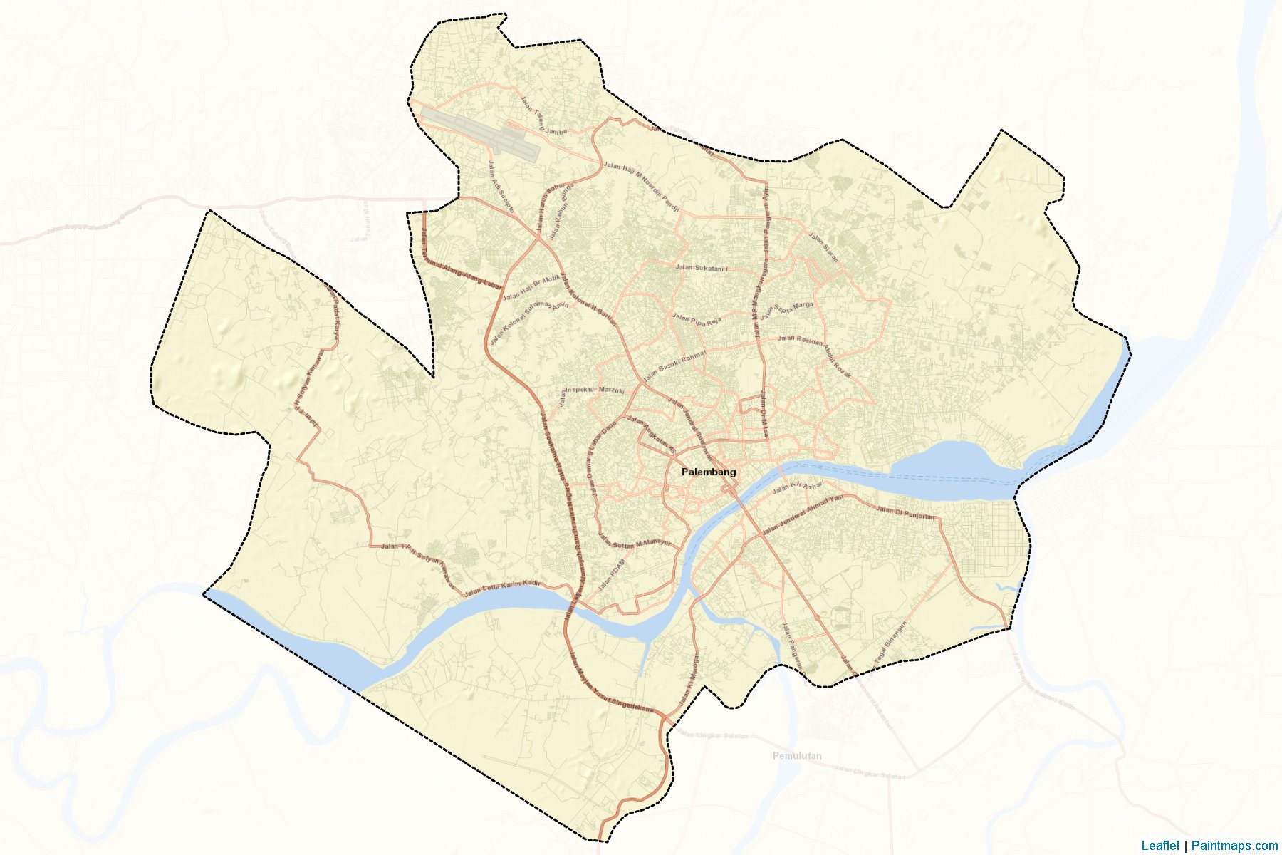 Palembang (South Sumatra) Map Cropping Samples-2