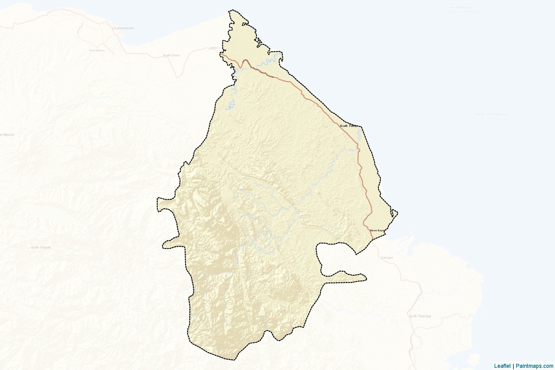 Muestras de recorte de mapas Aceh Timur (Aceh)-2