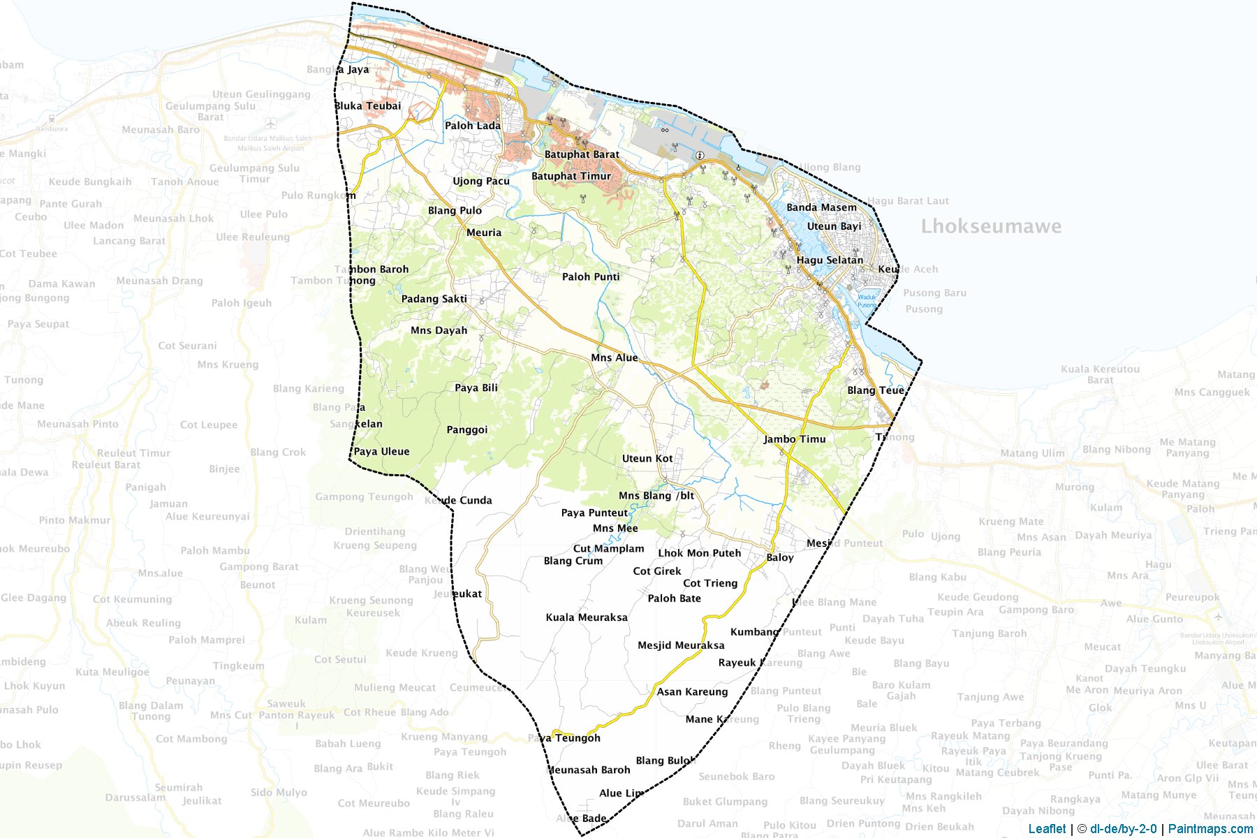 Lhokseumawe (Aceh) Map Cropping Samples-1