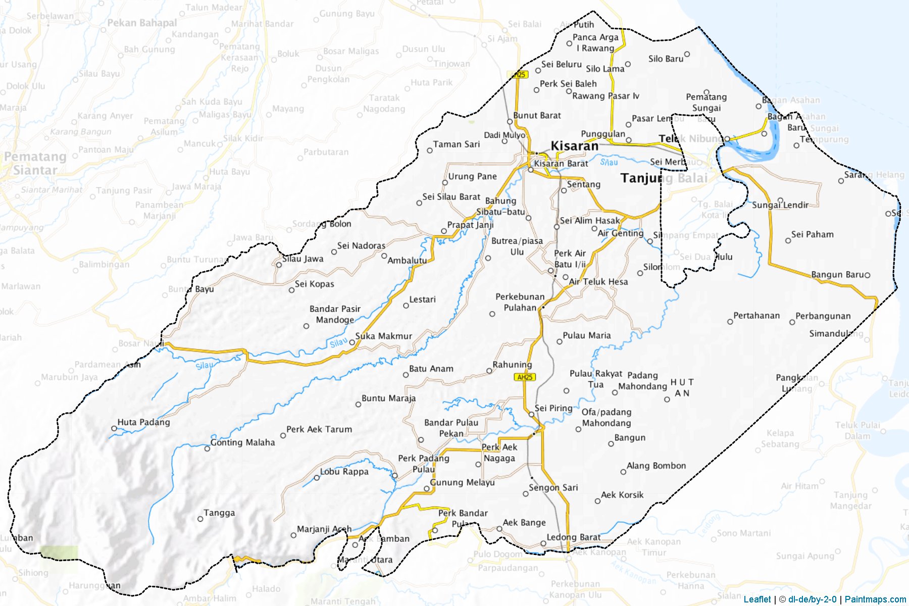 Muestras de recorte de mapas Asahan (Sumatera Utara)-1