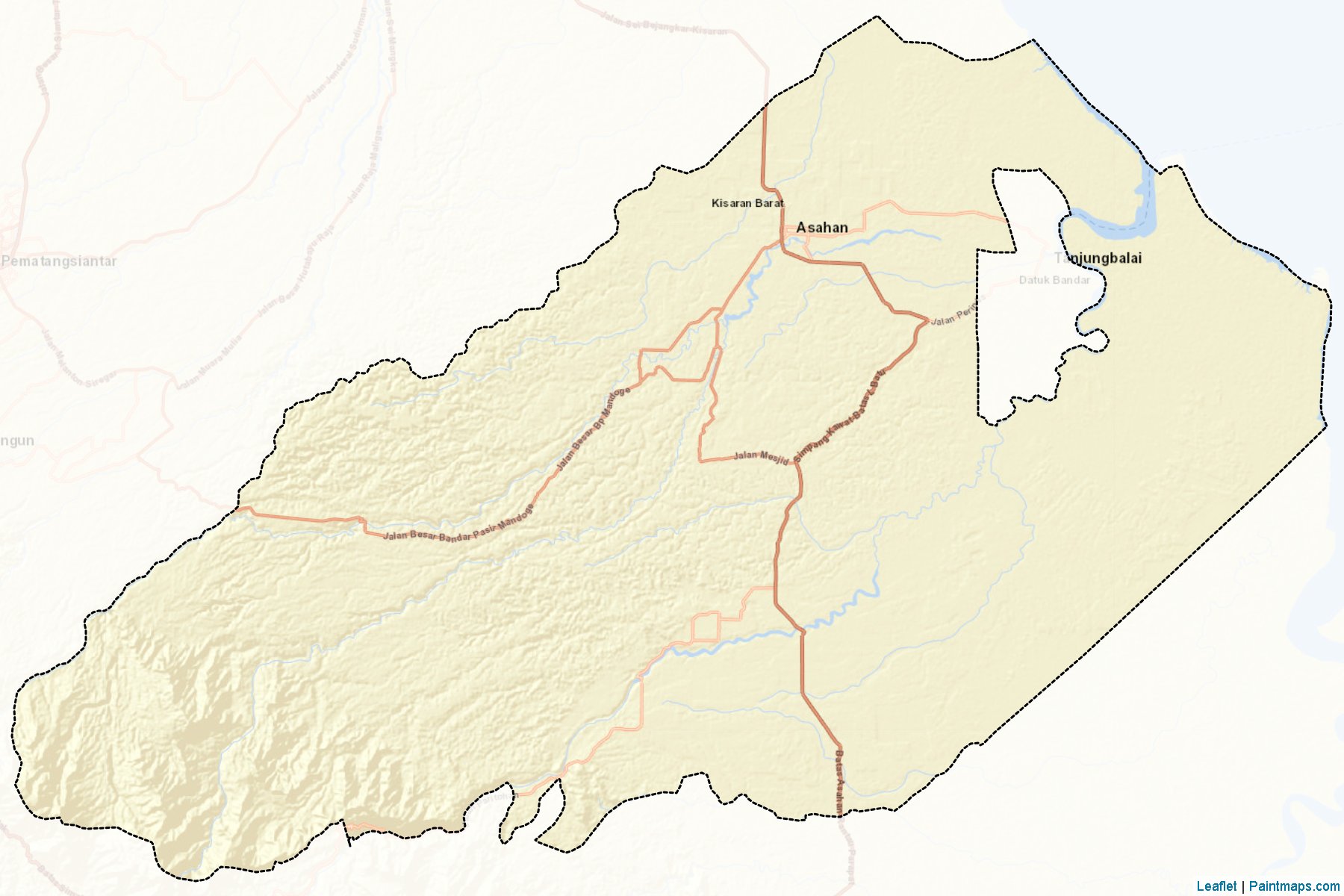 Muestras de recorte de mapas Asahan (Sumatera Utara)-2