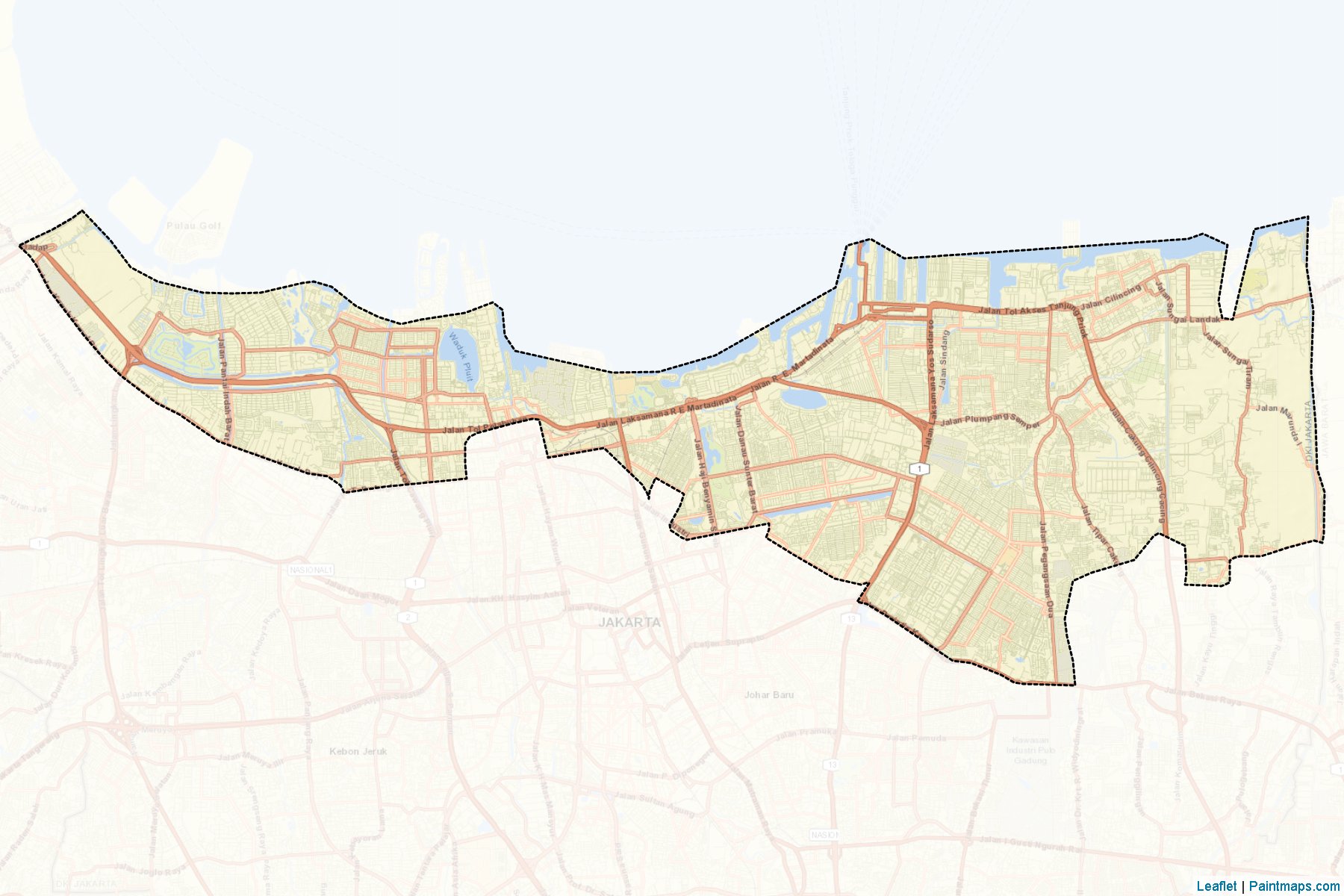 Muestras de recorte de mapas Jakarta Utara (Jakarta Raya)-2