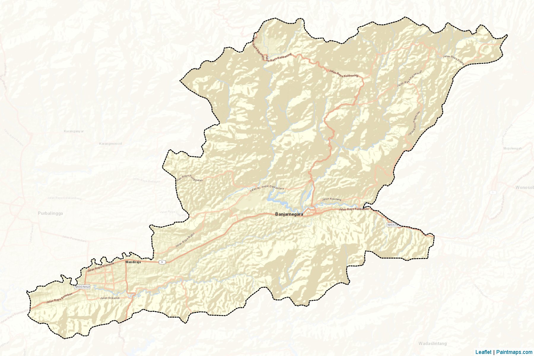 Muestras de recorte de mapas Banjarnegara (Jawa Tengah)-2