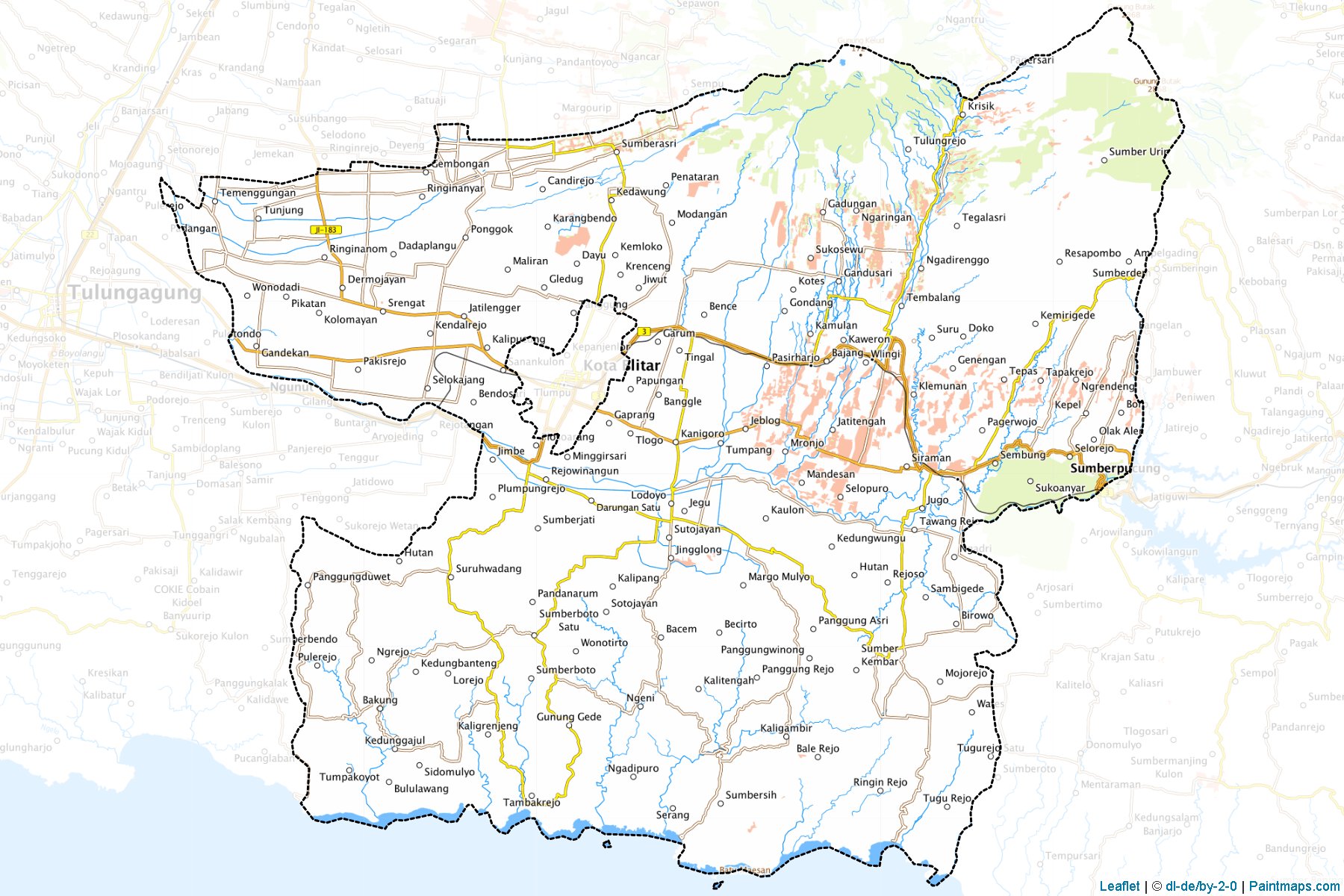 Blitar (Doğu Cava) Haritası Örnekleri-1