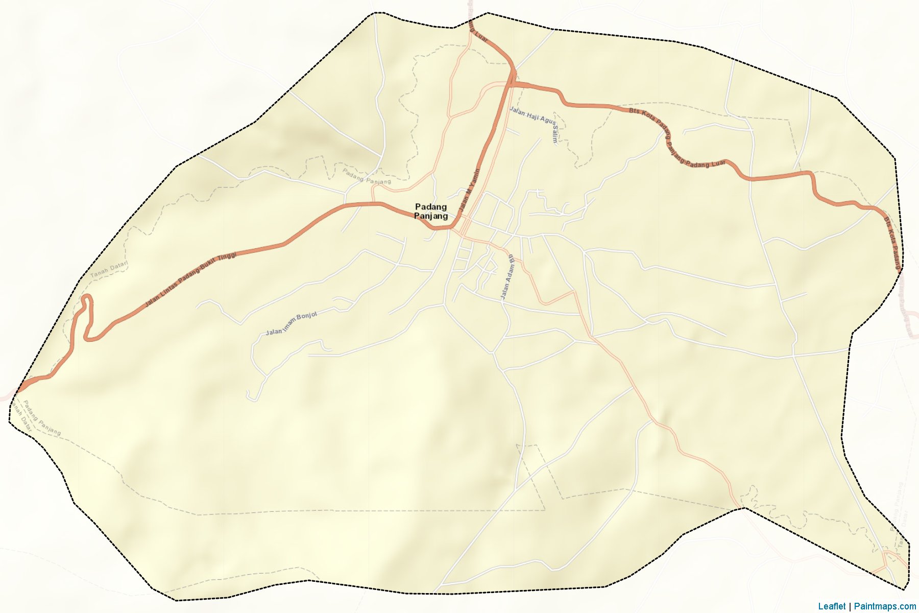 Muestras de recorte de mapas Padang Panjang (Sumatera Barat)-2