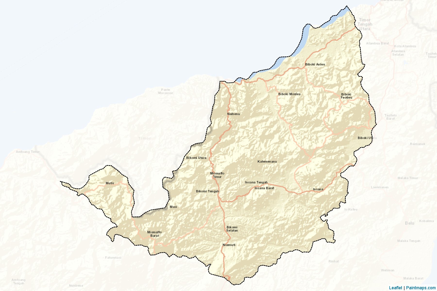 Timor Tengah Utara (East Nusa Tenggara) Map Cropping Samples-2