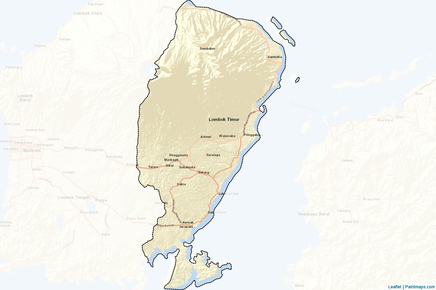 Lombok Timur (West Nusa Tenggara) Map Cropping Samples-2