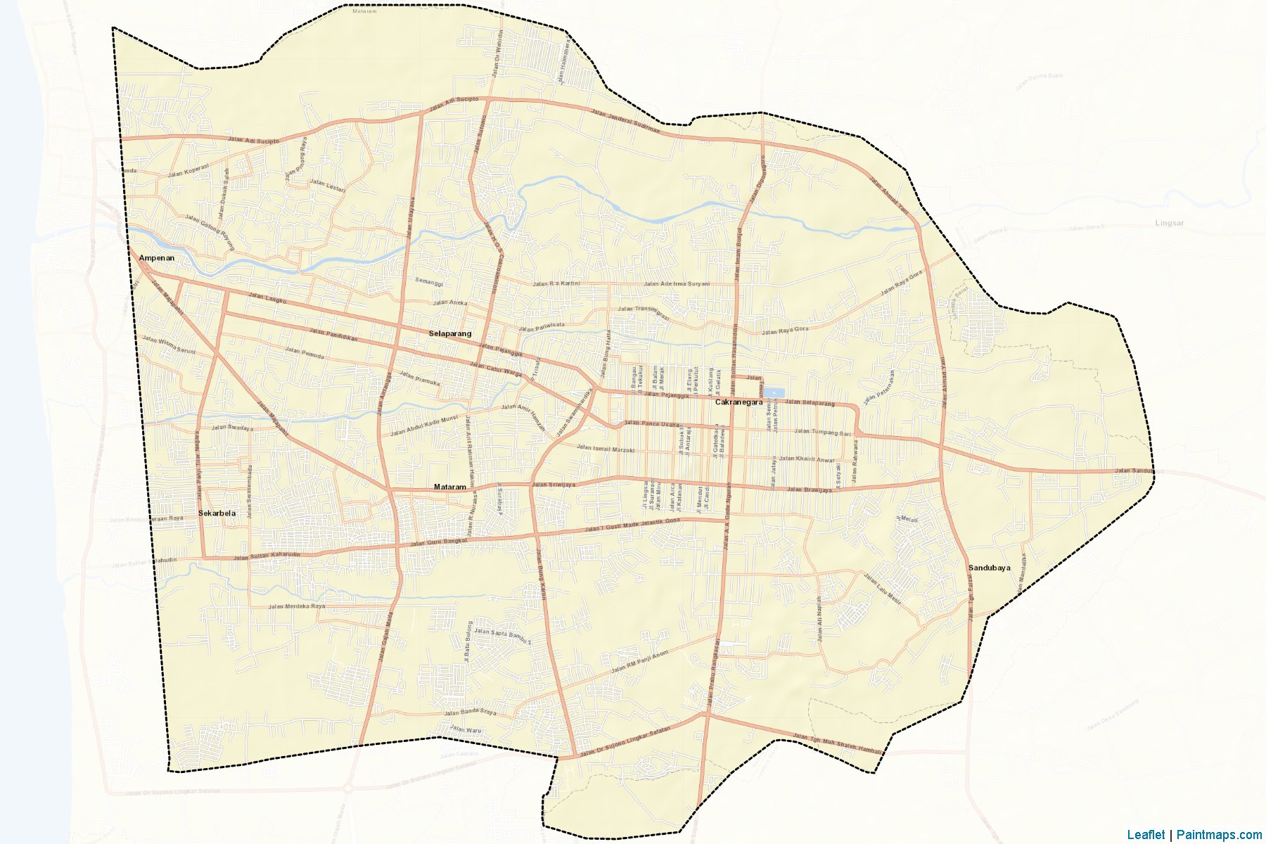 Mataram (West Nusa Tenggara) Map Cropping Samples-2