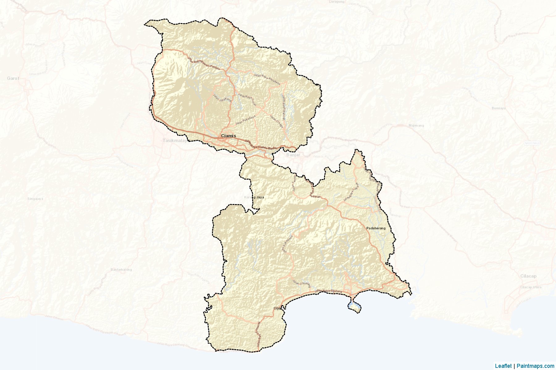 Muestras de recorte de mapas Ciamis (Jawa Barat)-2