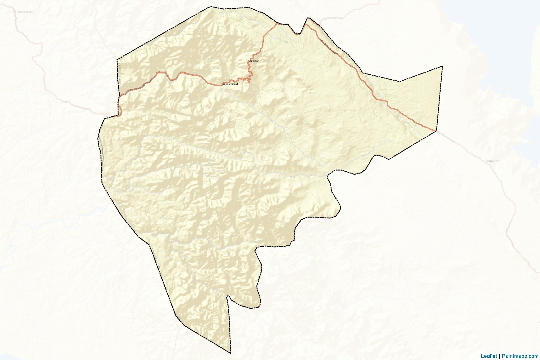 Muestras de recorte de mapas Pakpak Bharat (Sumatera Utara)-2