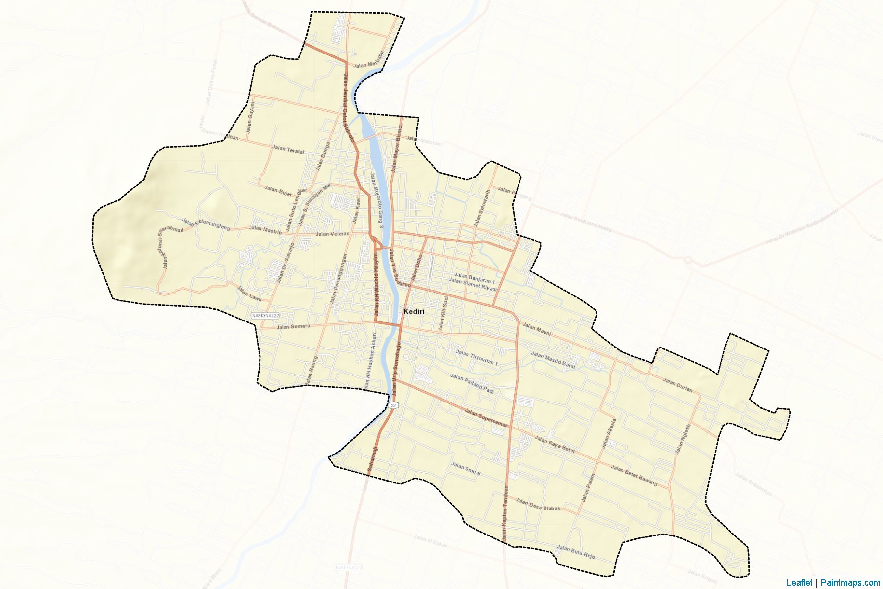 Muestras de recorte de mapas Kediri (Jawa Timur)-2