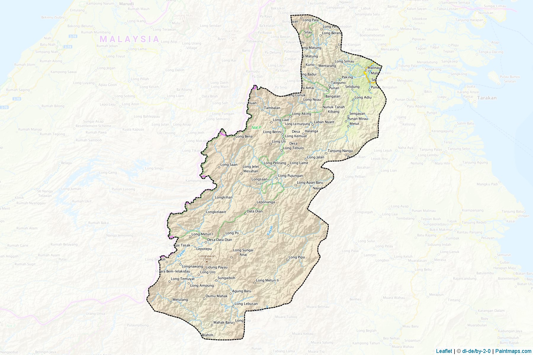 Maunau (Kuzey Kalimantan) Haritası Örnekleri-1