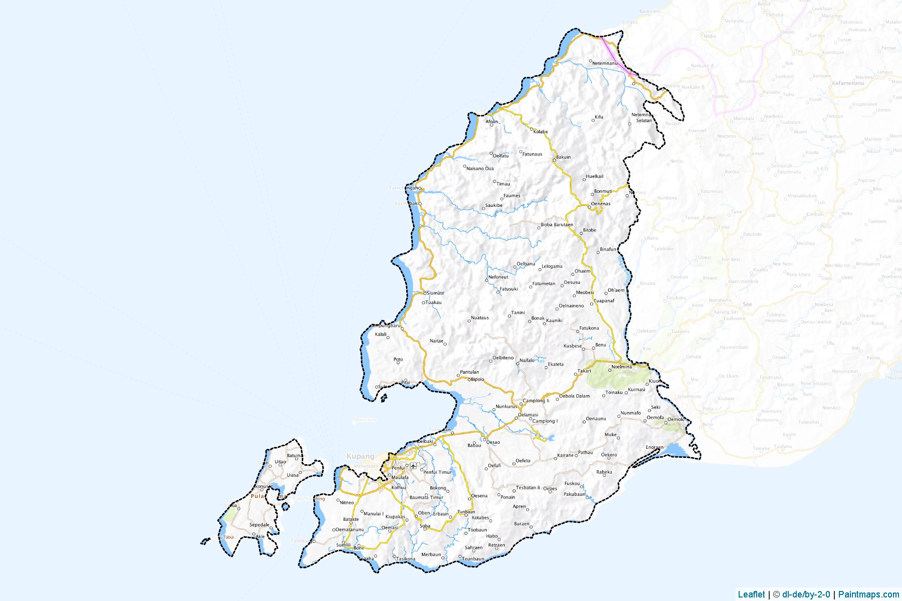 Muestras de recorte de mapas Kupang (Nusa Tenggara Timur)-1