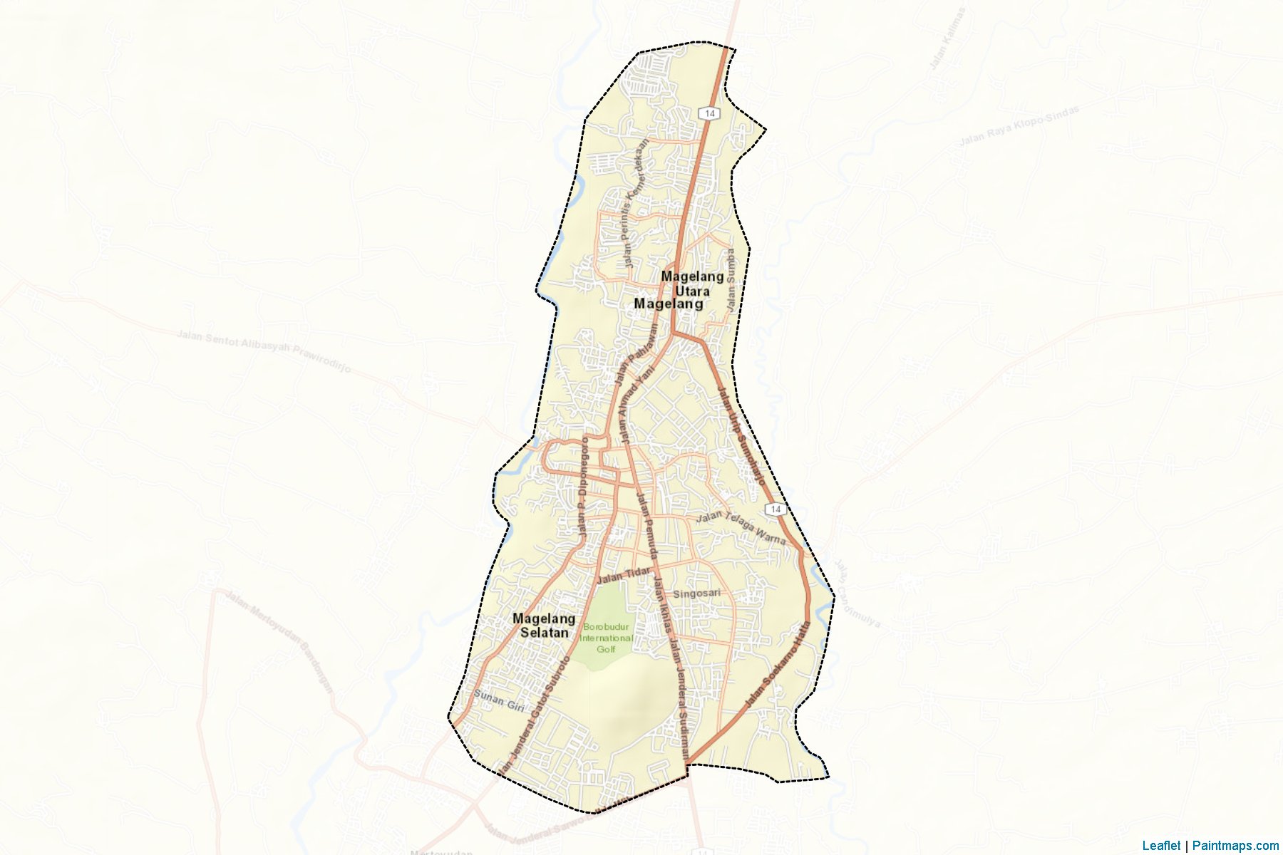 Muestras de recorte de mapas Kota Magelang (Jawa Tengah)-2