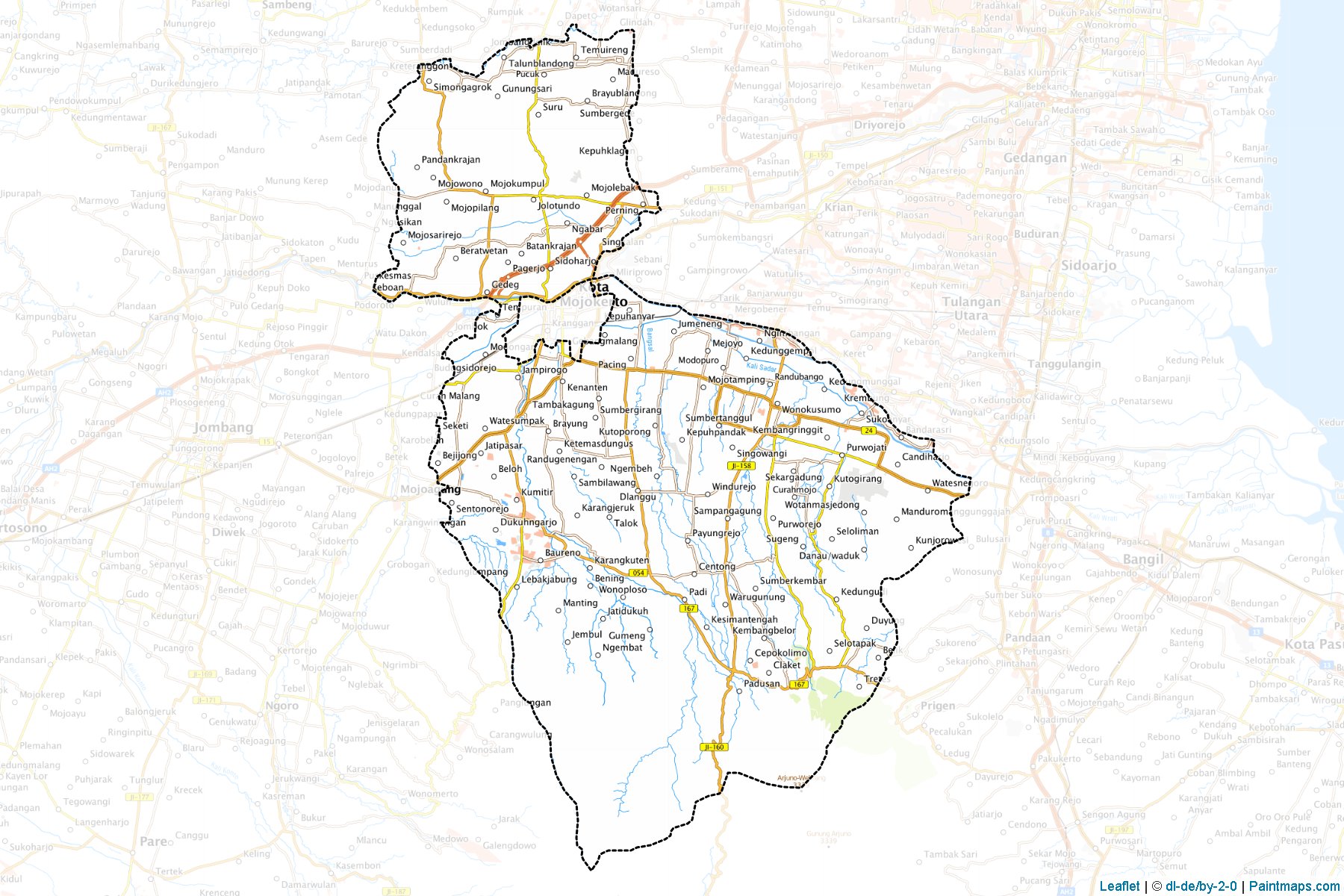 Muestras de recorte de mapas Mojokerto (Jawa Timur)-1