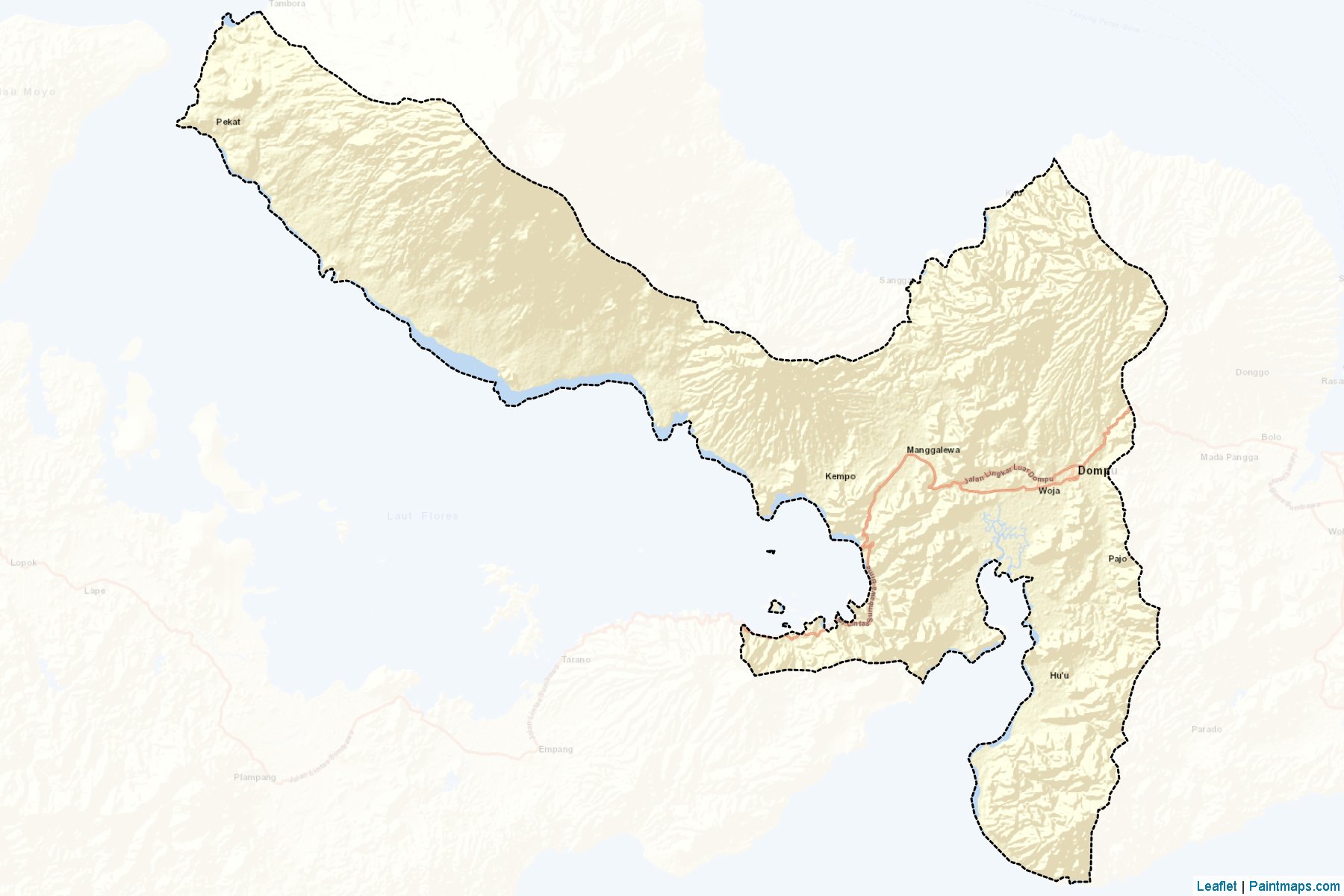 Muestras de recorte de mapas Dompu (Nusa Tenggara Barat)-2