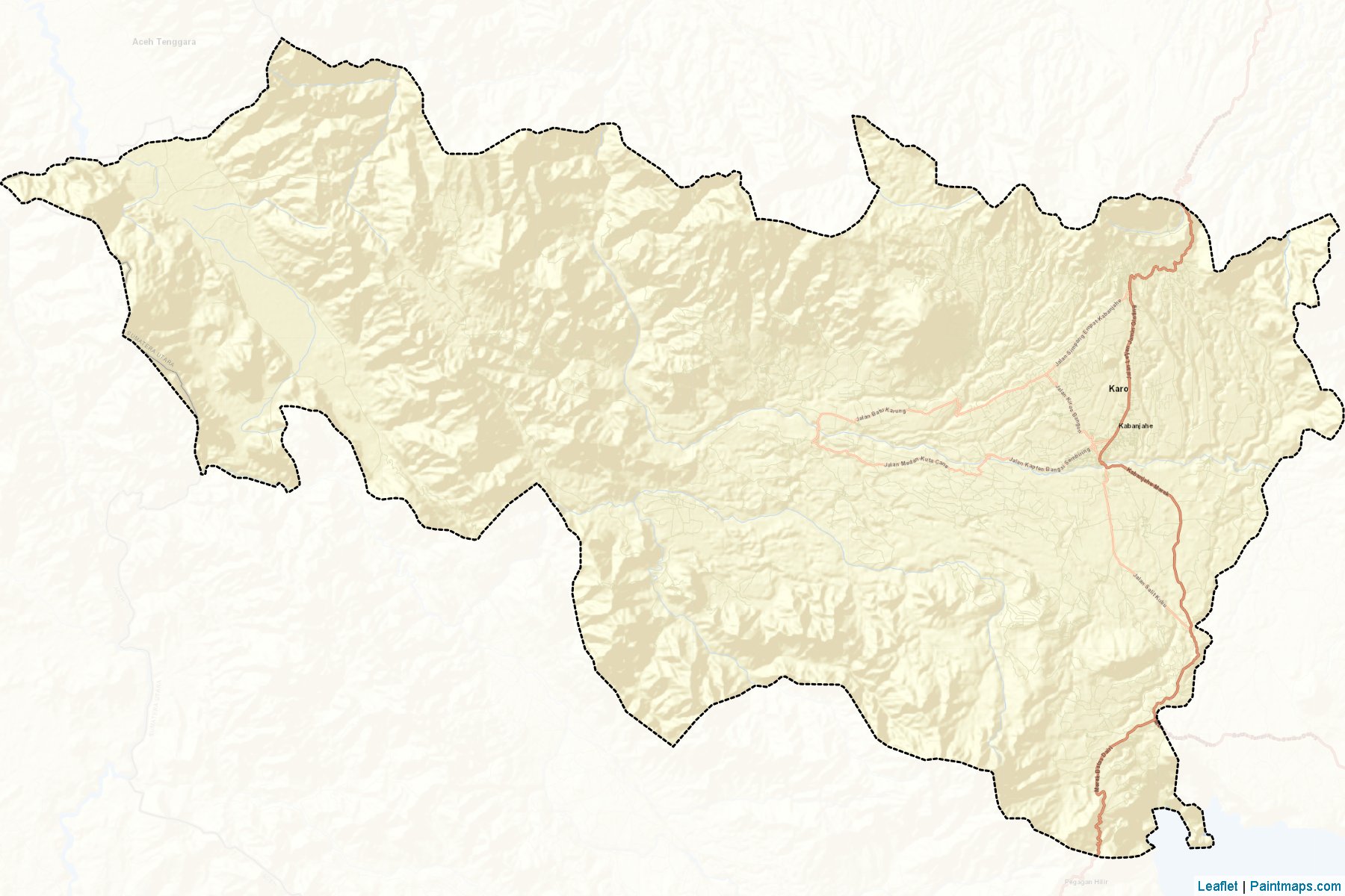 Muestras de recorte de mapas Karo (Sumatera Utara)-2