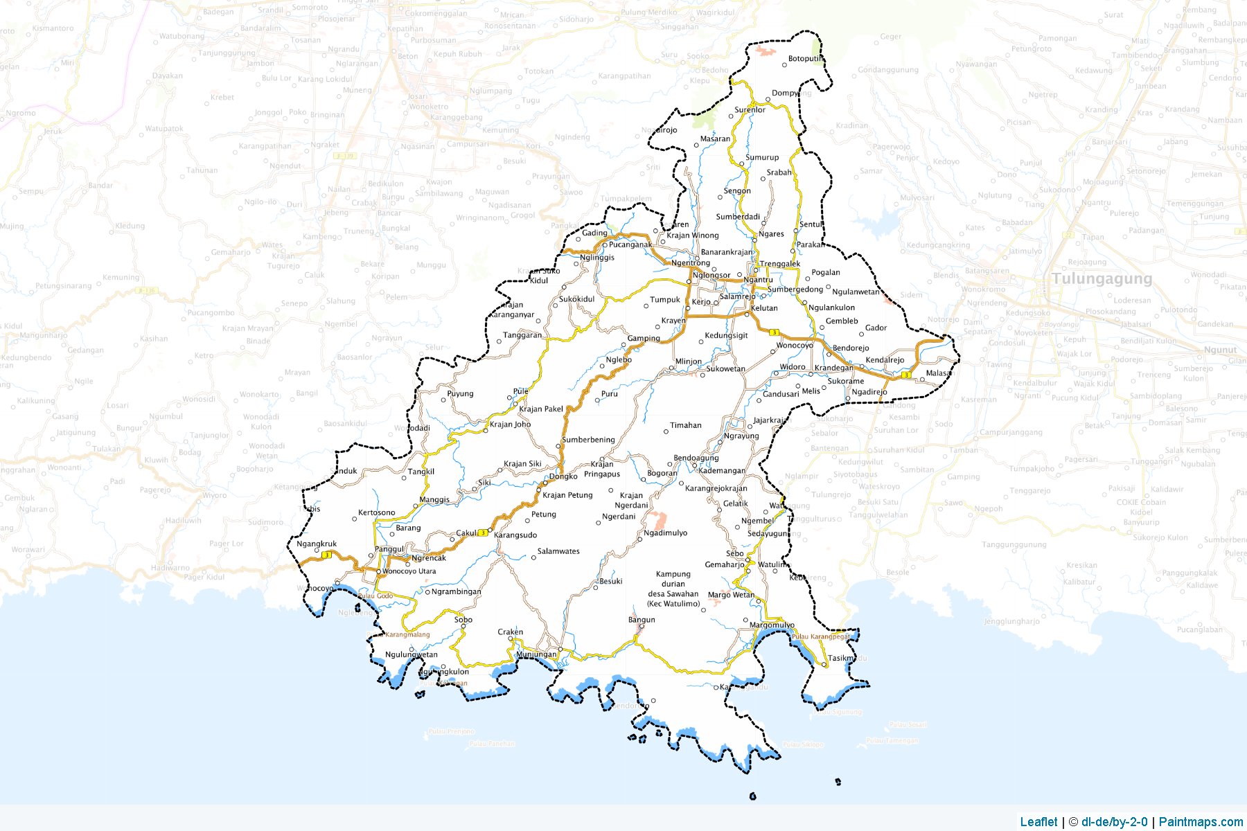 Muestras de recorte de mapas Trenggalek (Jawa Timur)-1