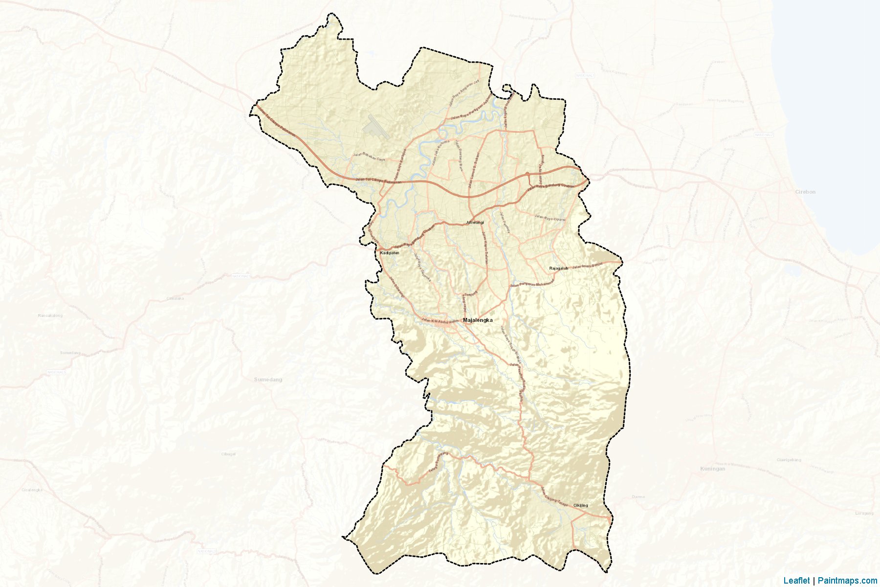 Muestras de recorte de mapas Majalengka (Jawa Barat)-2