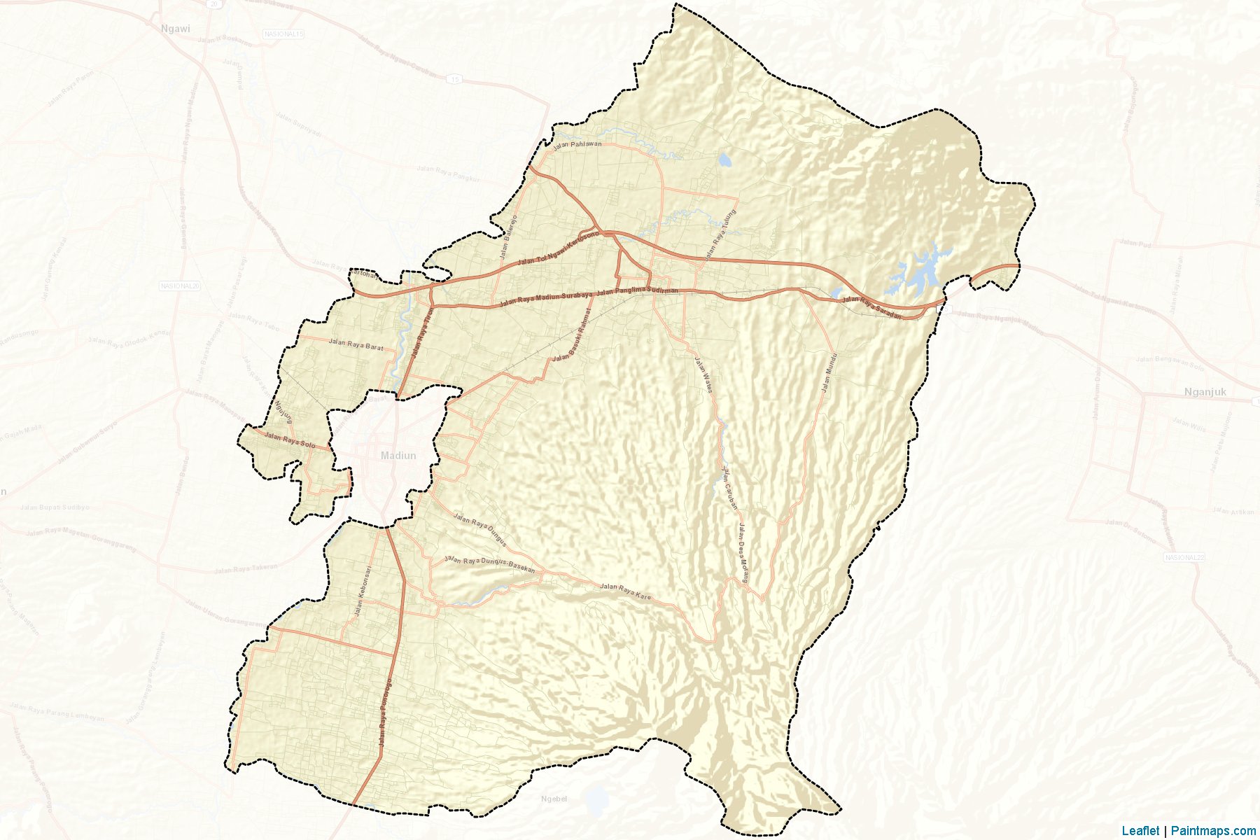 Muestras de recorte de mapas Madiun (Jawa Timur)-2