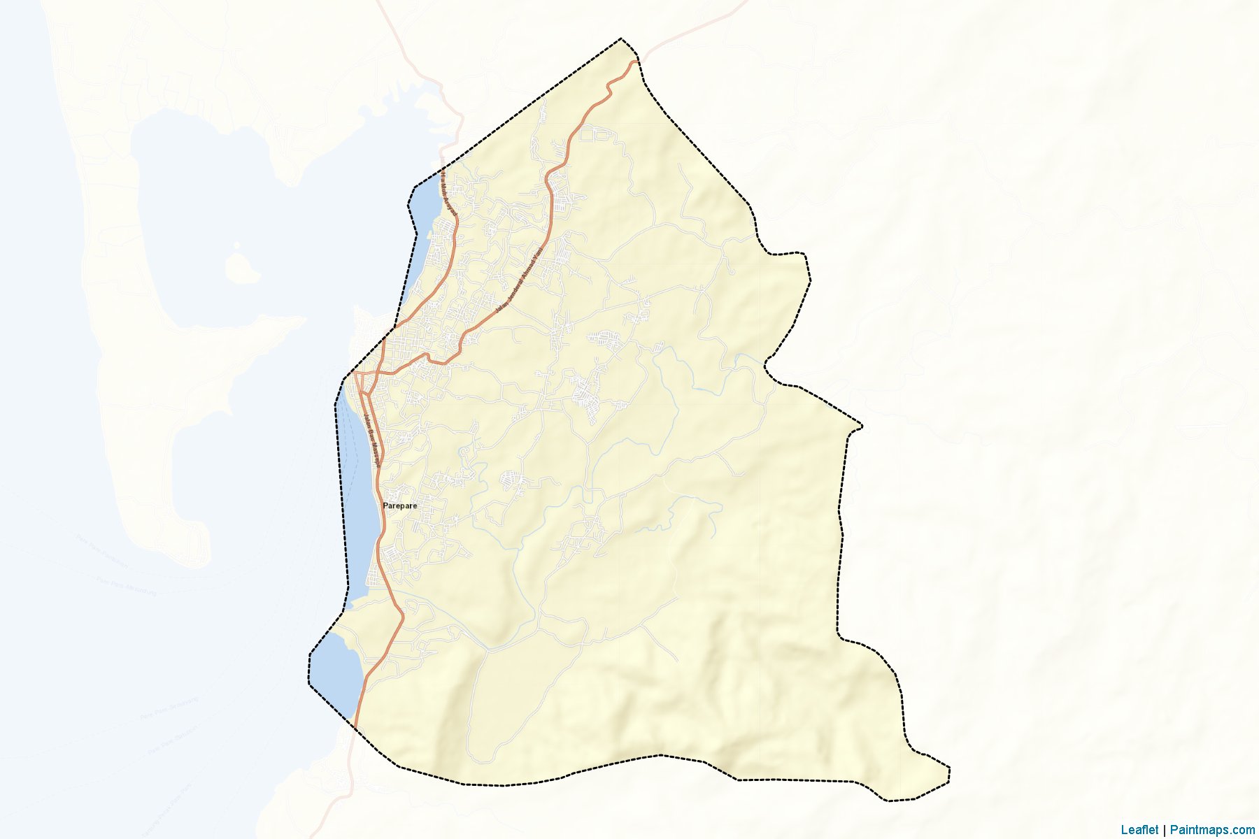 Muestras de recorte de mapas Pare-Pare (Sulawesi Selatan)-2