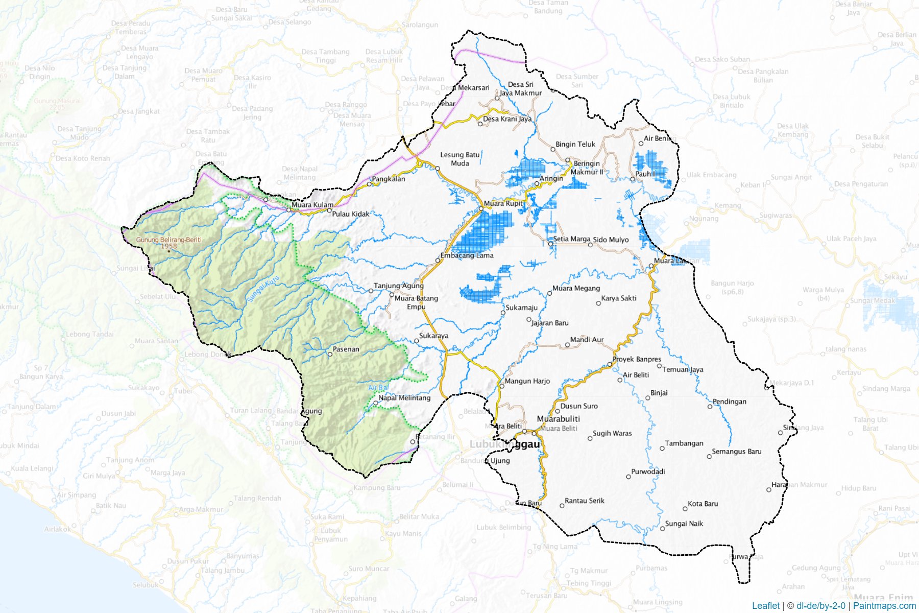 Muestras de recorte de mapas Musi Rawas (Sumatera Selatan)-1