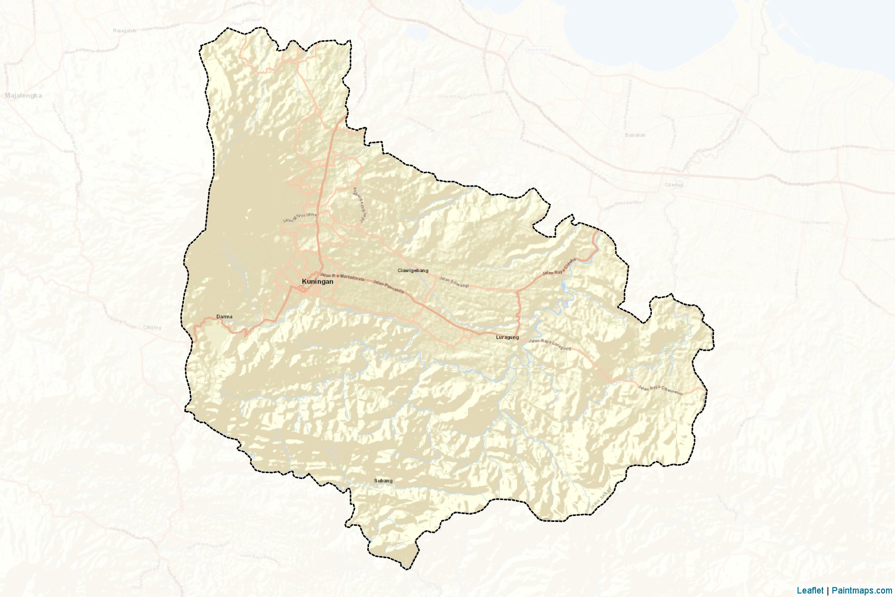 Muestras de recorte de mapas Kuningan (Jawa Barat)-2