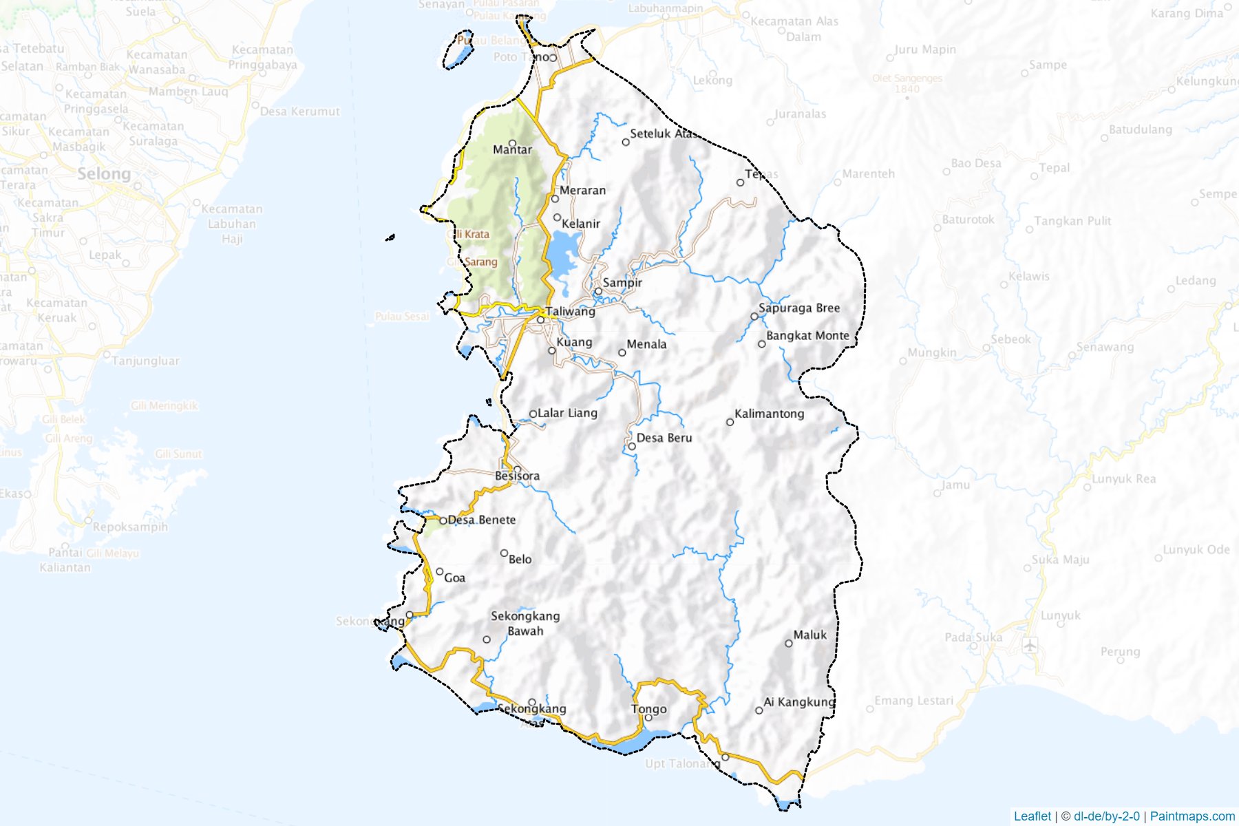 Sumbawa Barat (West Nusa Tenggara) Map Cropping Samples-1