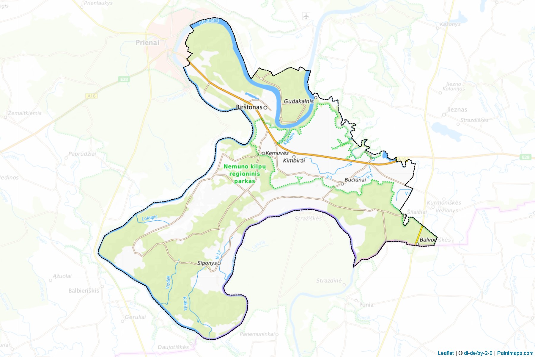 Muestras de recorte de mapas Birštonas (Kaunas)-1