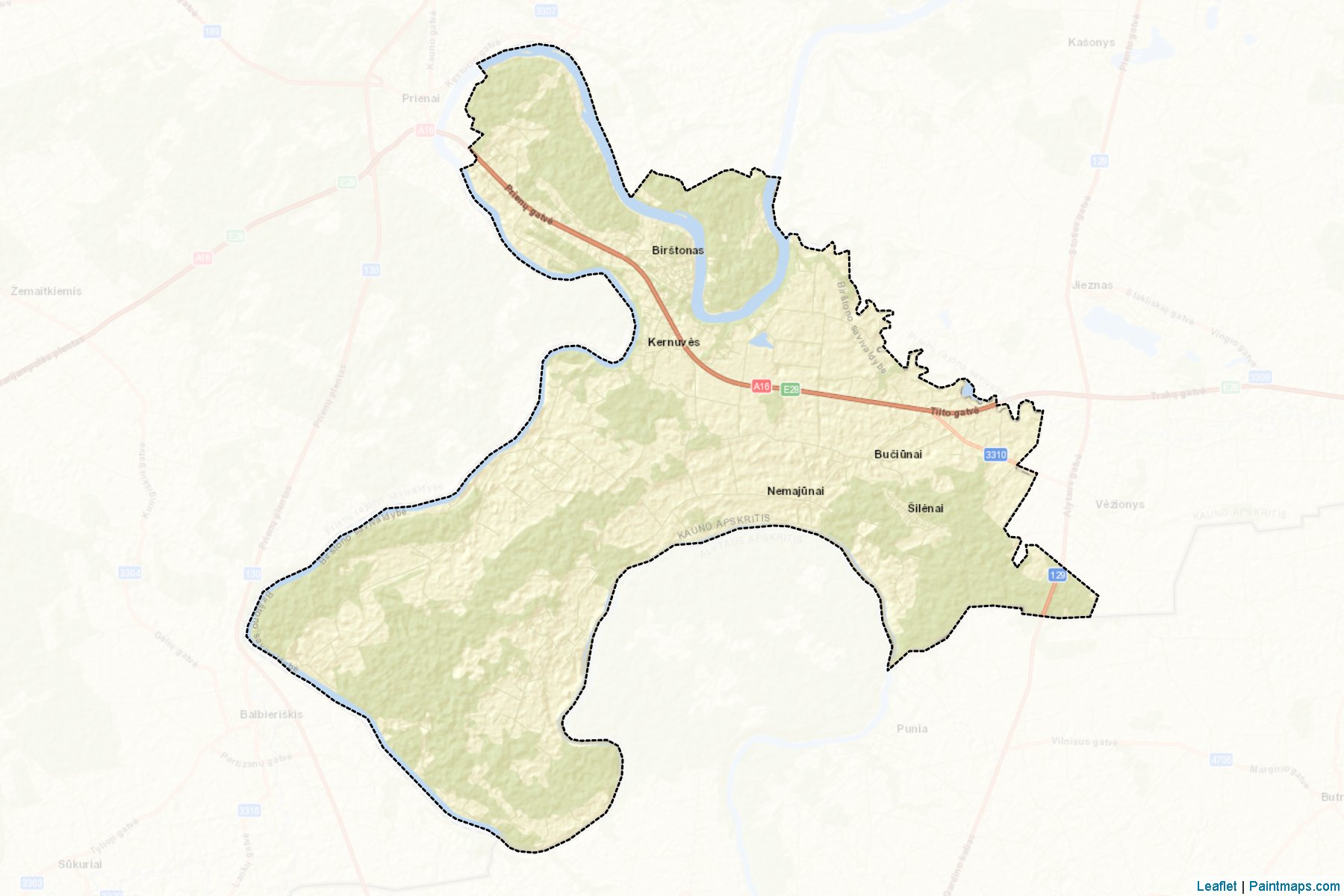 Muestras de recorte de mapas Birštonas (Kaunas)-2