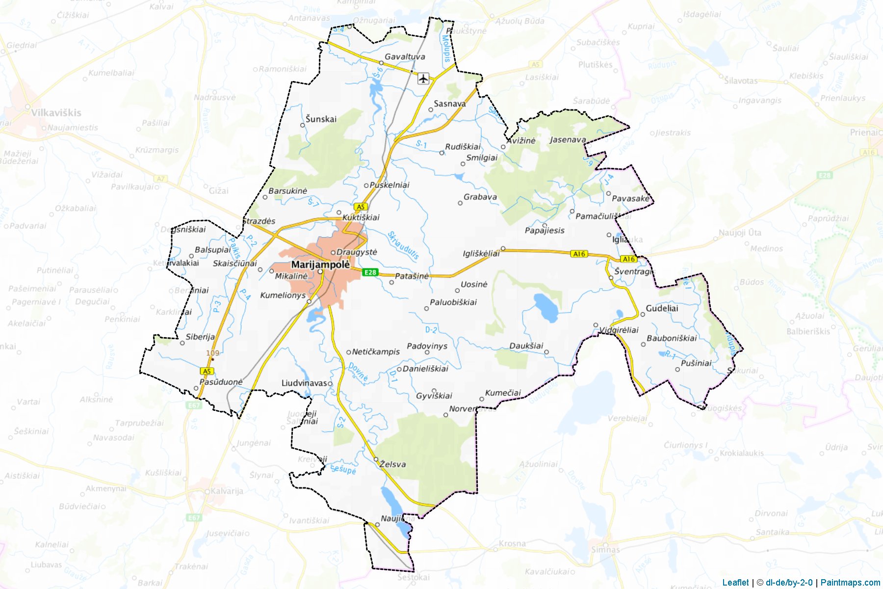 Muestras de recorte de mapas Marijampole (Marijampole)-1