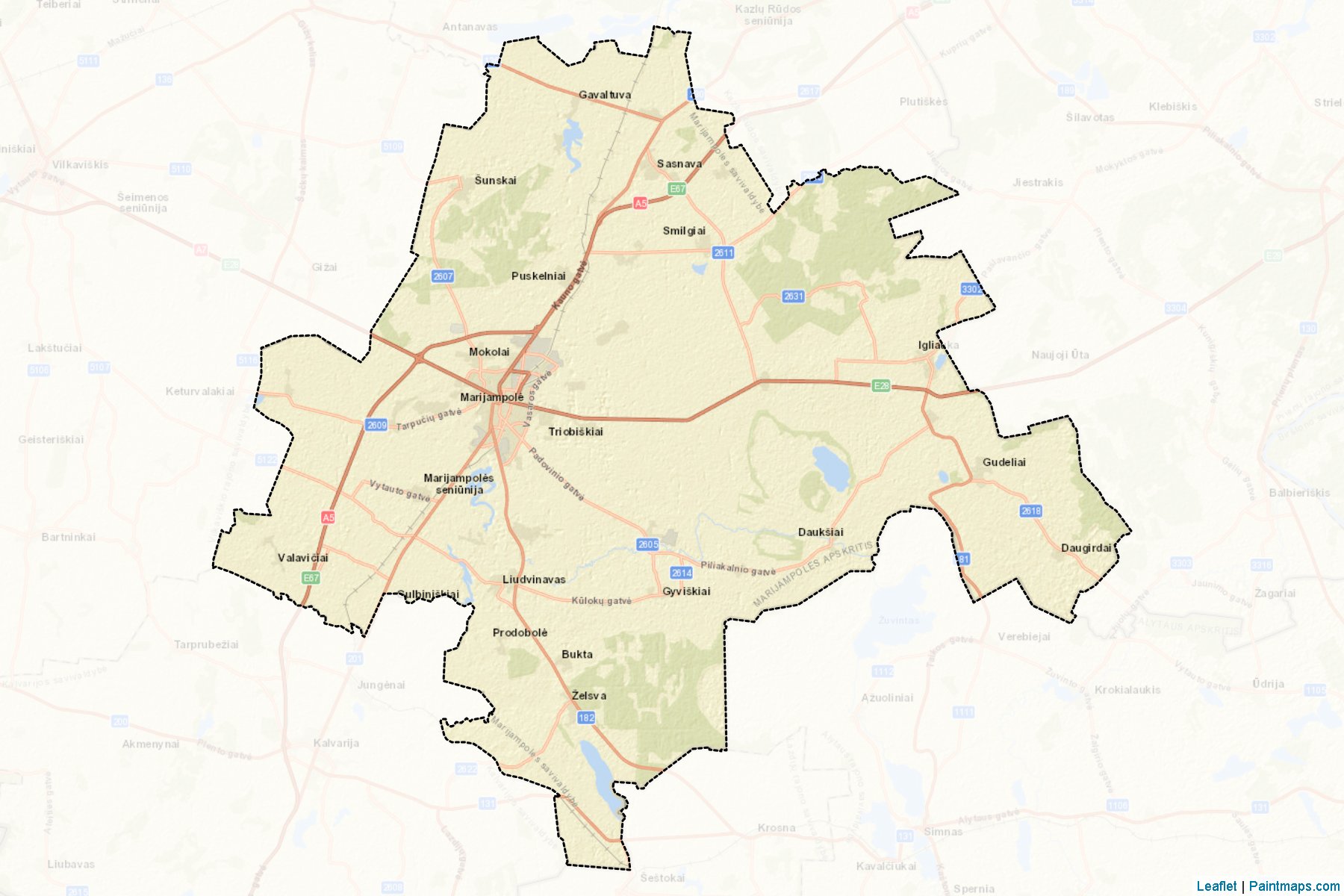 Muestras de recorte de mapas Marijampole (Marijampole)-2