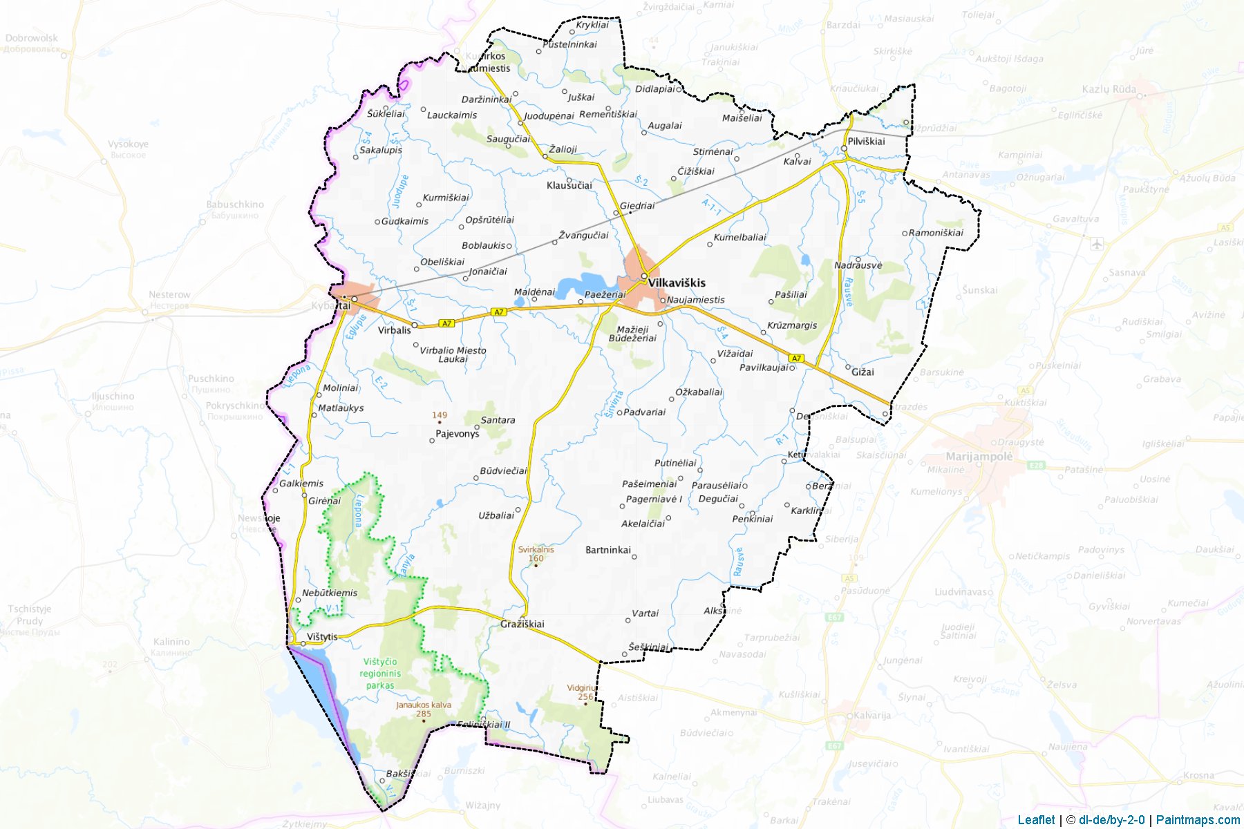 Muestras de recorte de mapas Vilkaviškis (Marijampole)-1