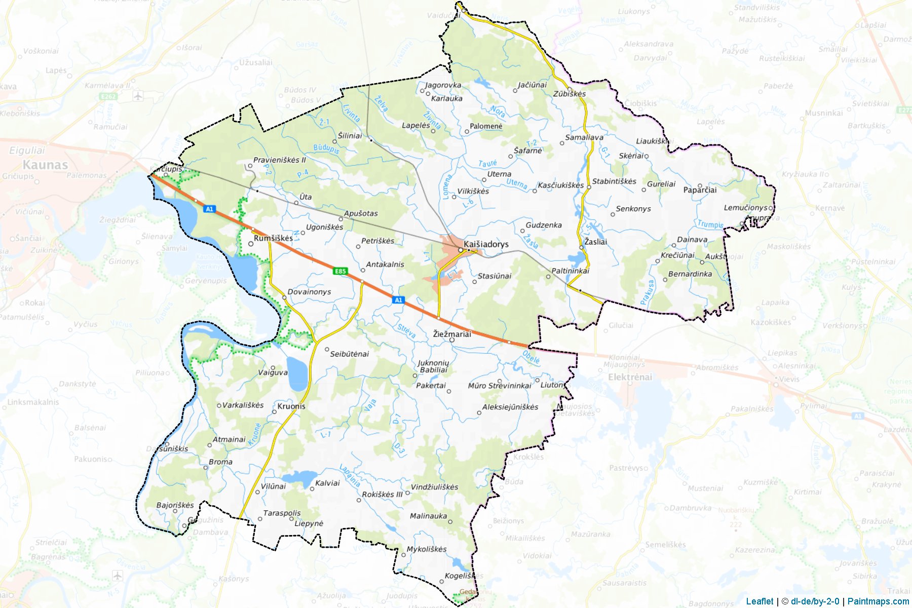 Muestras de recorte de mapas Kaišiadorys (Kaunas)-1