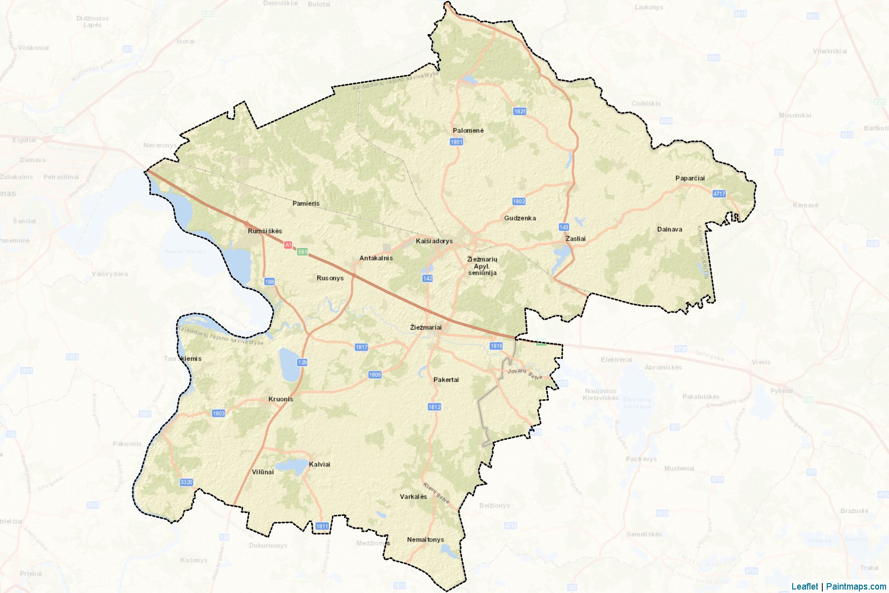 Muestras de recorte de mapas Kaišiadorys (Kaunas)-2