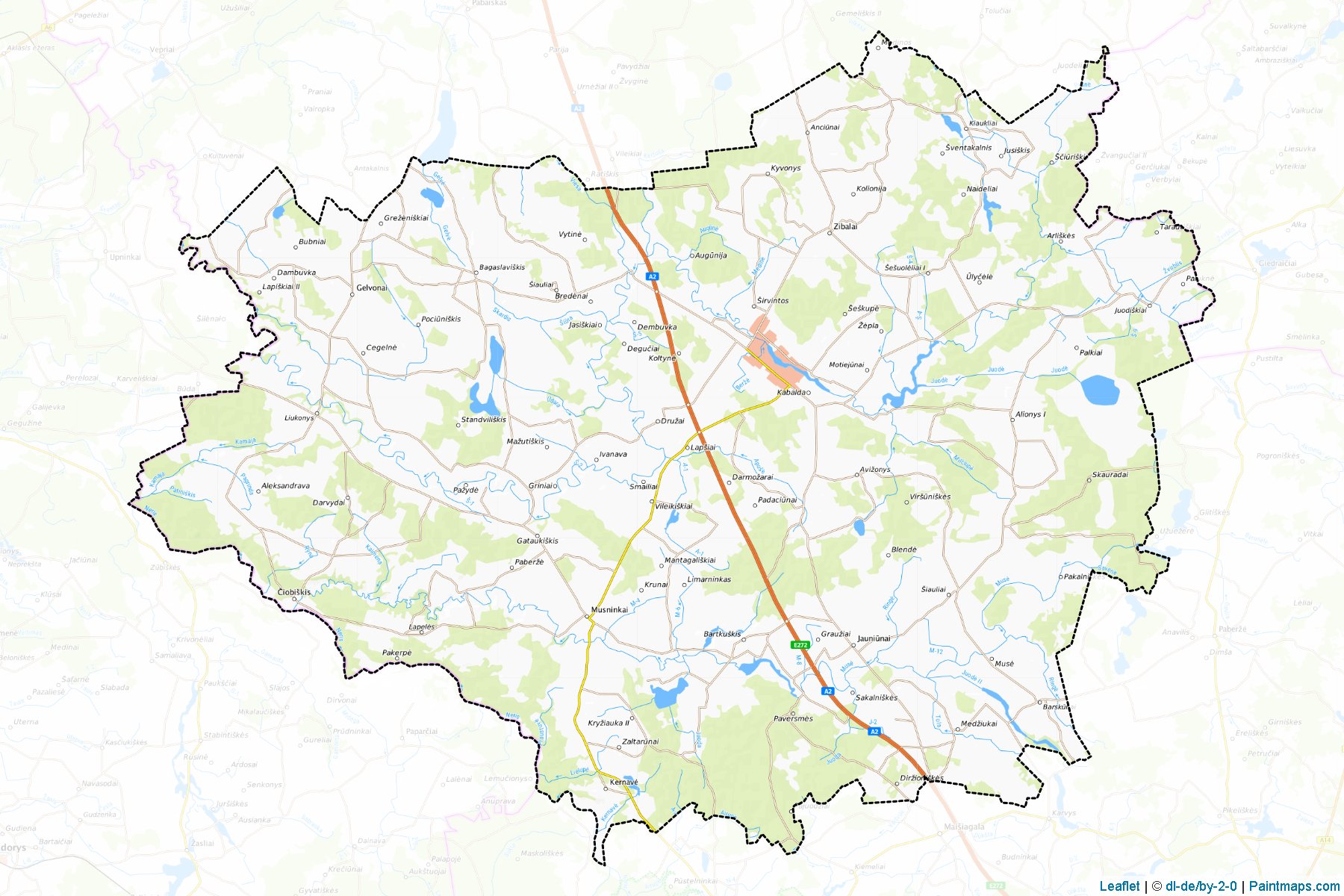 Muestras de recorte de mapas Širvintos (Vilnius)-1