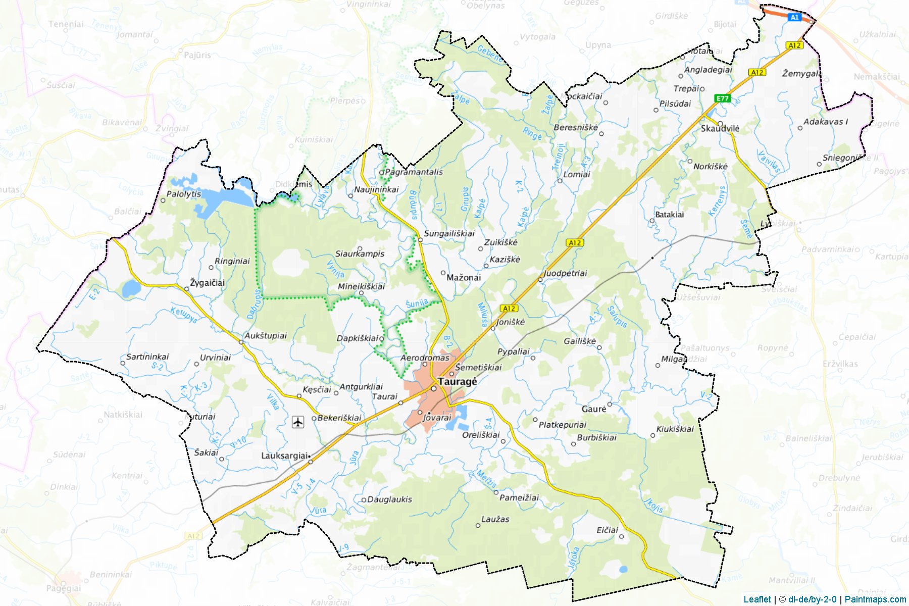 Muestras de recorte de mapas Taurage (Taurage)-1