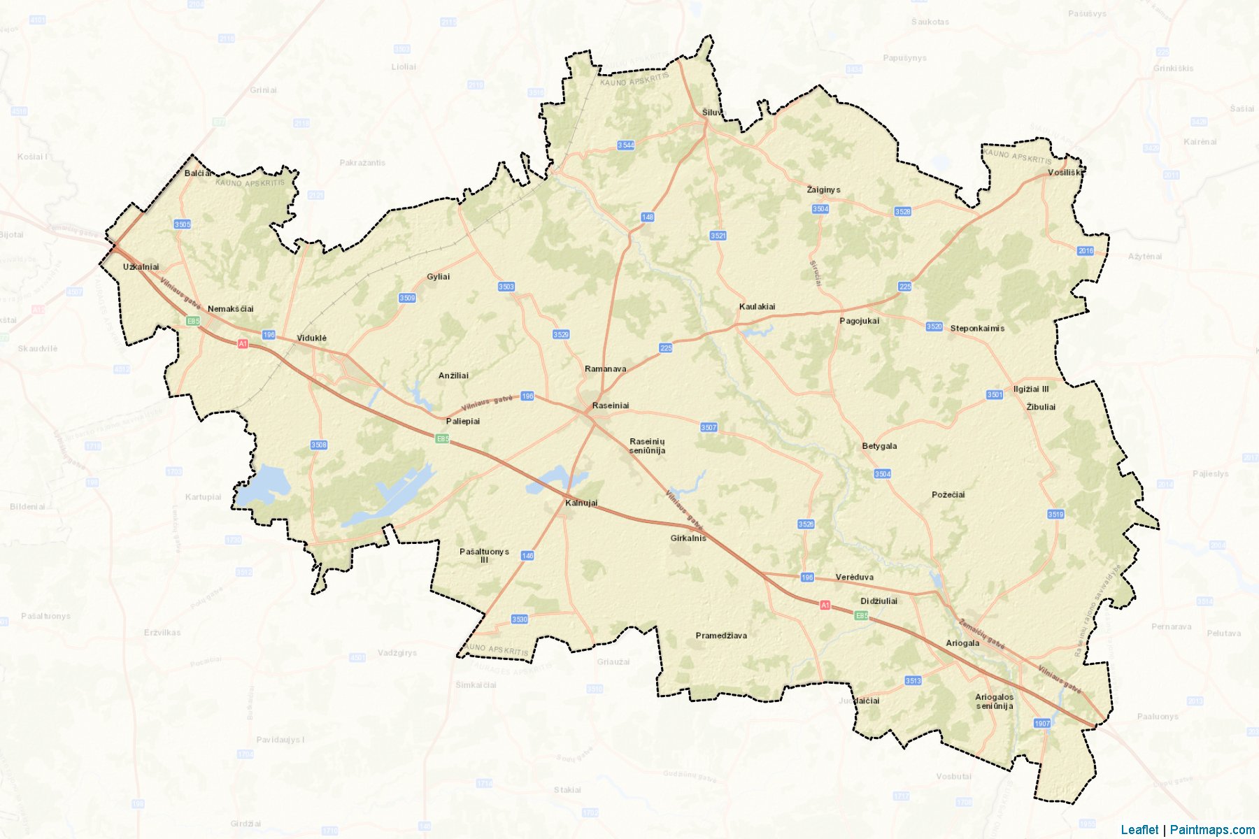 Muestras de recorte de mapas Raseiniai (Kaunas)-2