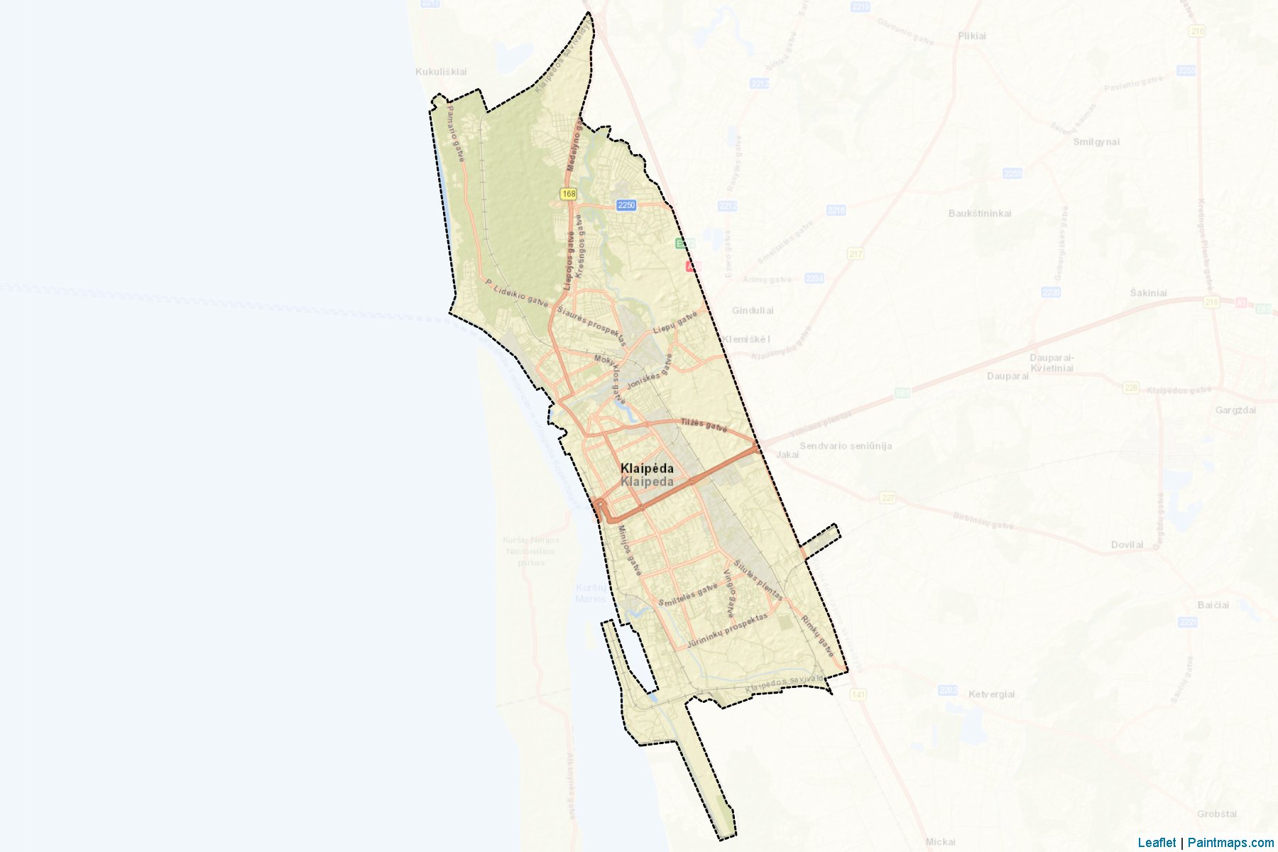 Muestras de recorte de mapas Klaipeda (Klaipeda)-2